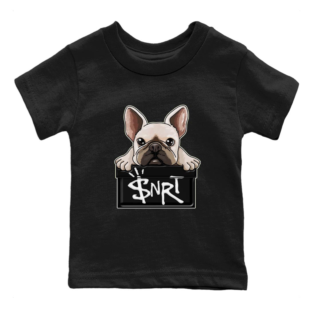 Air Jordan 13 Black Flint French Bulldog Baby and Kids Streetwear Sneaker Shirt AJ 13s Black Flint Kids Streetwear Sneaker Shirt Washing and Care Tip