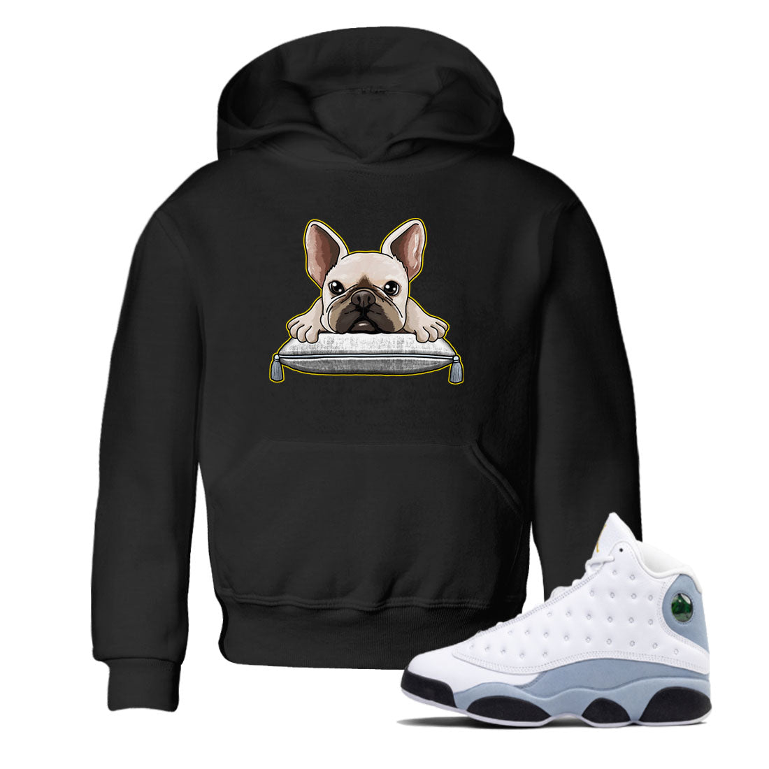 13s Blue Grey shirt to match jordans French Bulldog sneaker tees Air Jordan 13 Blue Grey Drip Gear Zone baby toddler Black 1 cotton Shirt