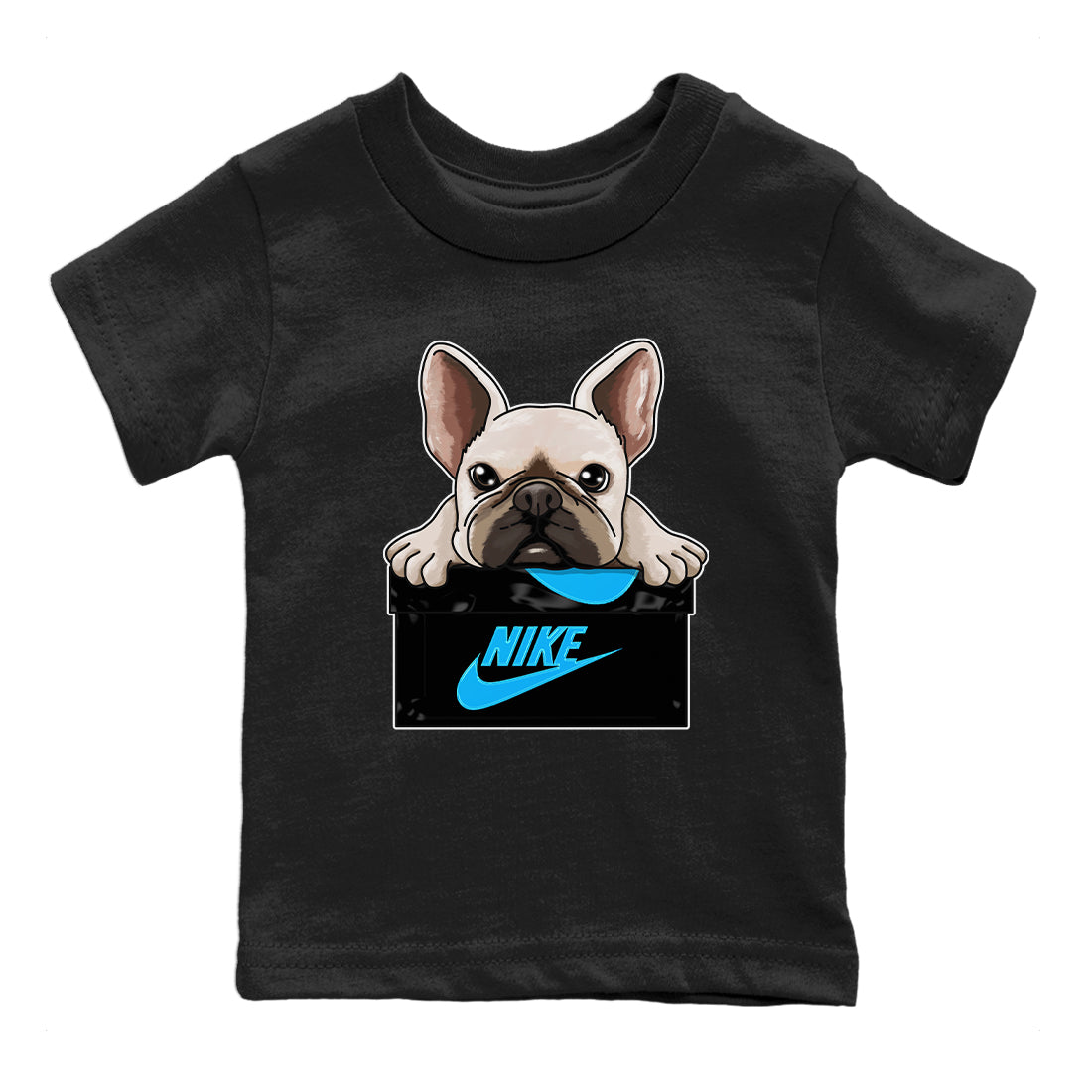 Jordan 13 UNC Sneaker Matching T-Shirt French Bulldog Sneaker Tees Jordan 13 UNC Sneaker Release Tees Kids Shirts