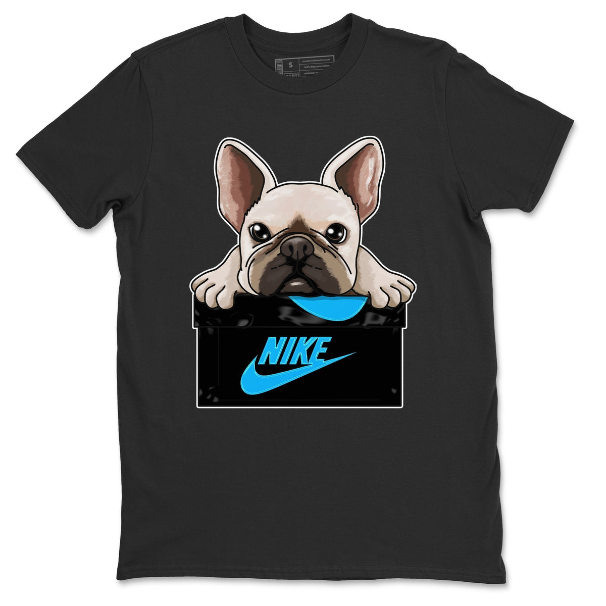 Jordan 13 UNC Sneaker Matching T-Shirt French Bulldog Sneaker Tees Jordan 13 UNC Sneaker Release Tees Crew Neck Tees