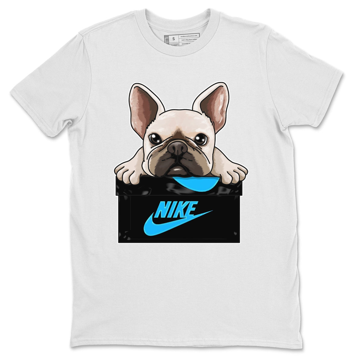 Jordan 13 UNC Sneaker Matching T-Shirt French Bulldog Sneaker Tees Jordan 13 UNC Sneaker Release Tees Crew Neck Tees