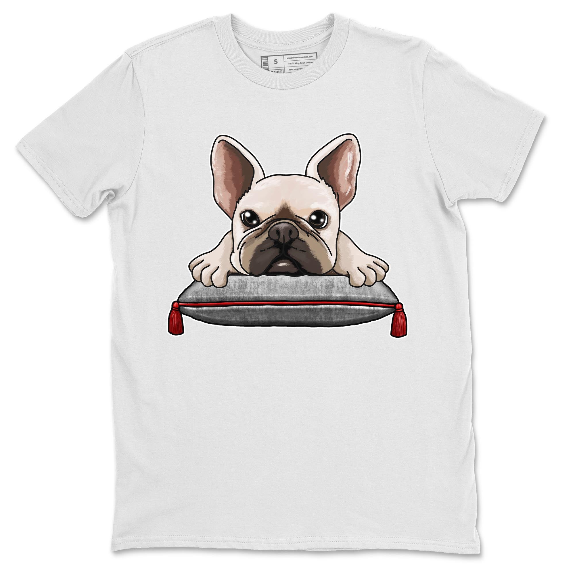 AJ13 Wolf Grey Sneaker Match Tees French Bulldog Streetwear Sneaker Shirt Air Jordan 13 Wolf Grey Drip Gear Zone Sneaker Matching Clothing Unisex Shirts White 2