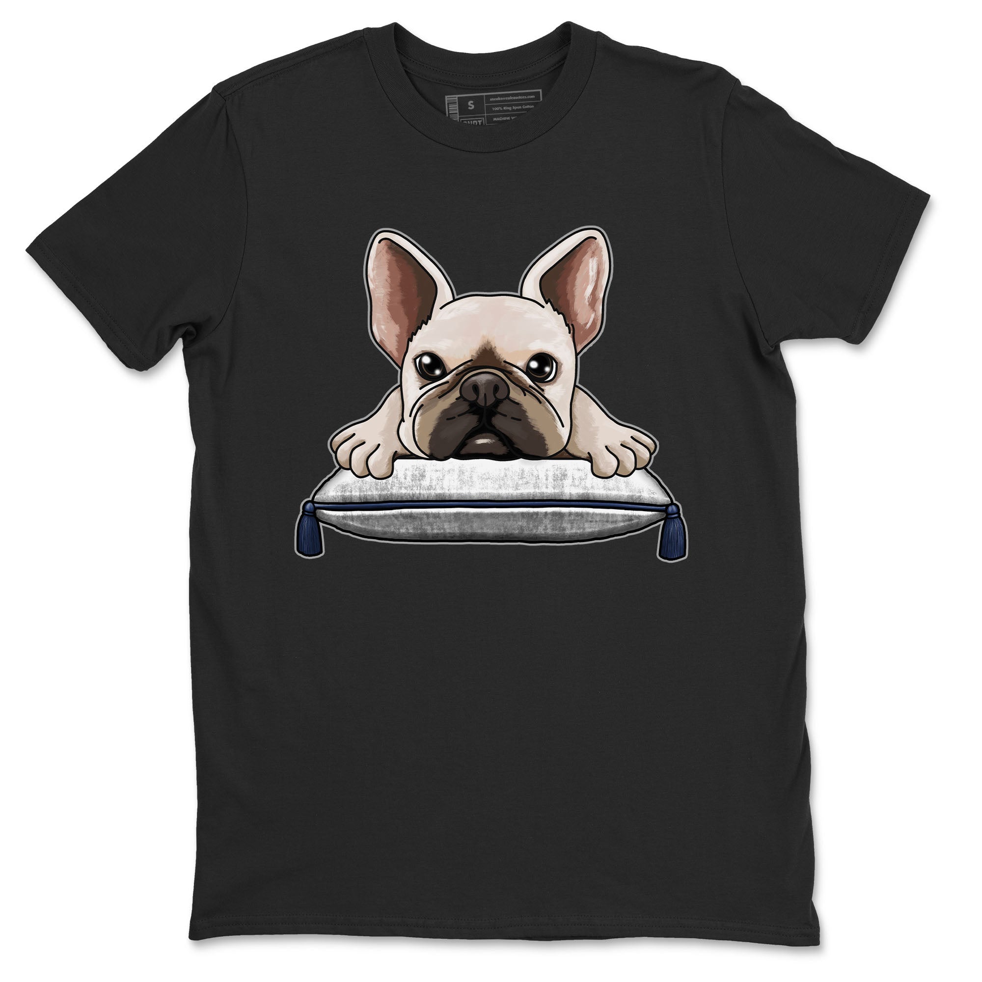 Air Jordan 3 Retro Midnight Navy shirt to match jordans French Bulldog sneaker shirt 3s Midnight Navy Drip Gear Zone unisex crew neck cotton Black 2 crew neck shirt