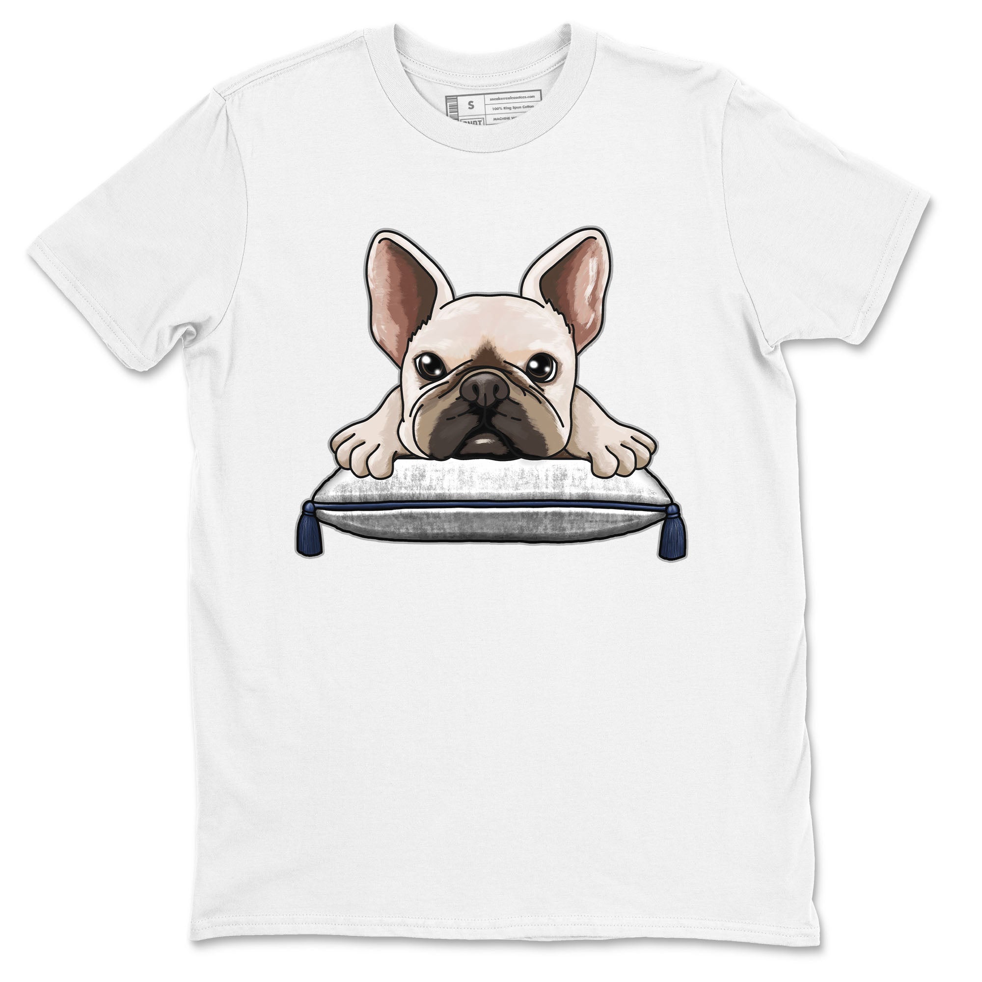 Air Jordan 3 Retro Midnight Navy shirt to match jordans French Bulldog sneaker shirt 3s Midnight Navy Drip Gear Zone unisex crew neck cotton White 2 crew neck shirt
