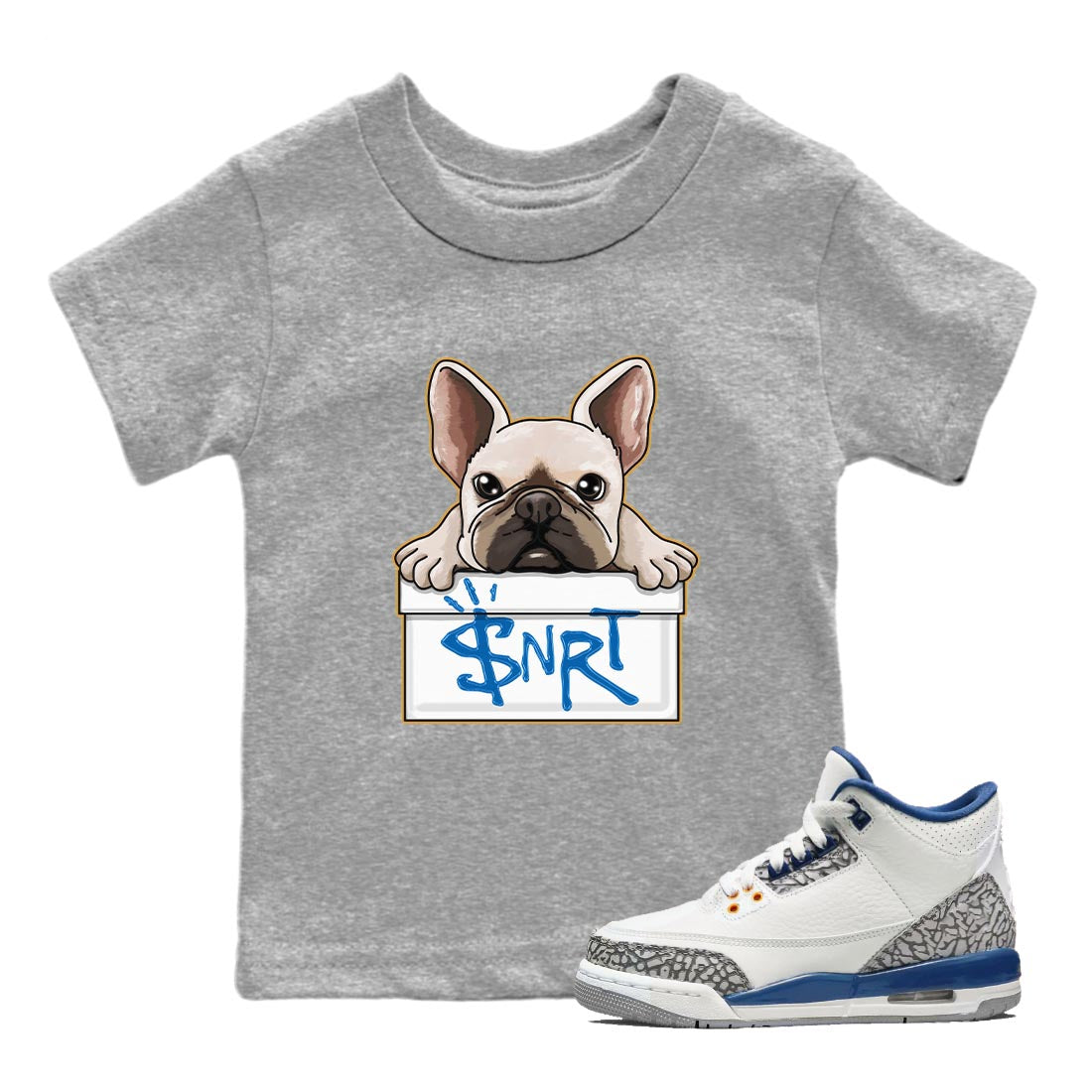 Air Jordan 3 Wizards French Bulldog Baby and Kids Streetwear Sneaker Shirt Air Jordan 3 Wizards Kids Streetwear Sneaker Shirt Size Chart