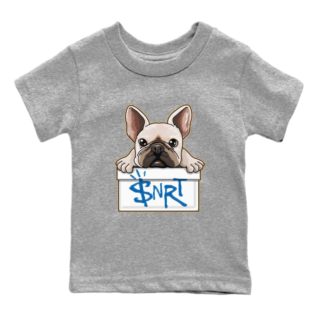 Air Jordan 3 Wizards Sneaker Match Tees French Bulldog Streetwear Sneaker Shirt Air Jordan 3 Wizards Sneaker Release Tees Kids Shirts Heather Grey 2