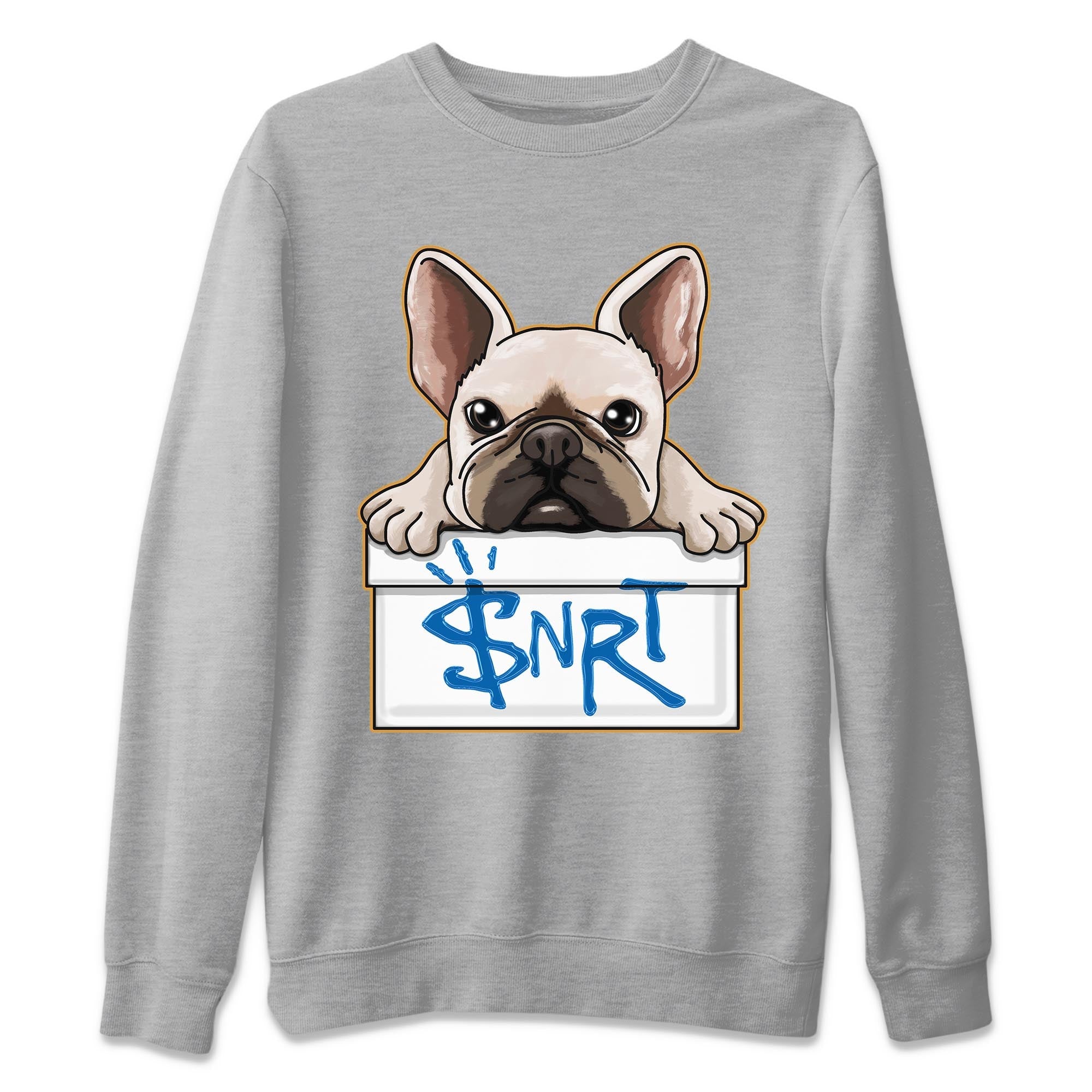 Air Jordan 3 Wizards Sneaker Match Tees French Bulldog Streetwear Sneaker Shirt Air Jordan 3 Wizards Sneaker Release Tees Unisex Shirts Heather Grey 2