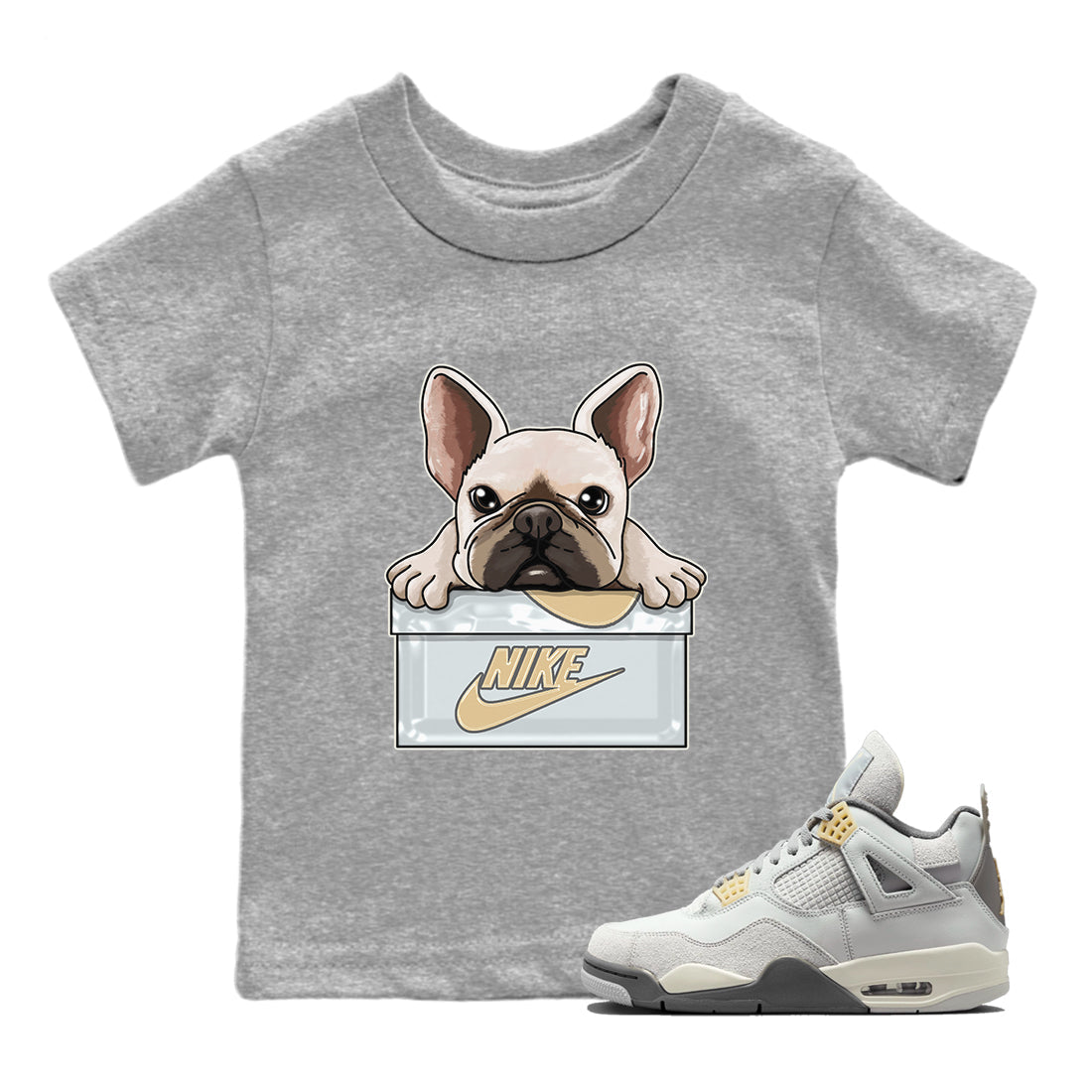 Jordan 4 Craft Sneaker Matching T-Shirt French Bulldog Sneaker Tees Jordan 4 Craft Sneaker Release Tees Kids Shirts