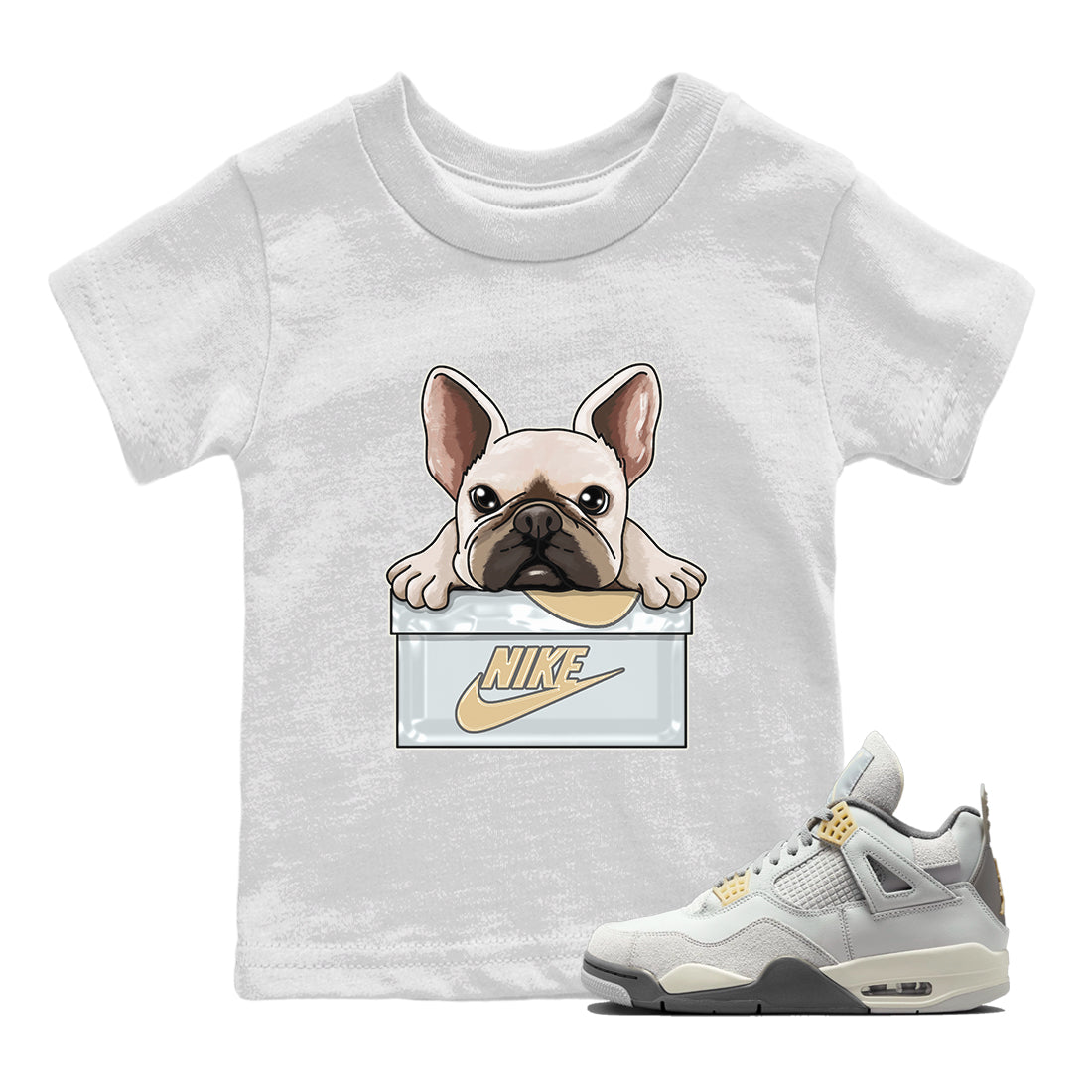 Jordan 4 Craft Sneaker Matching T-Shirt French Bulldog Sneaker Tees Jordan 4 Craft Sneaker Release Tees Kids Shirts