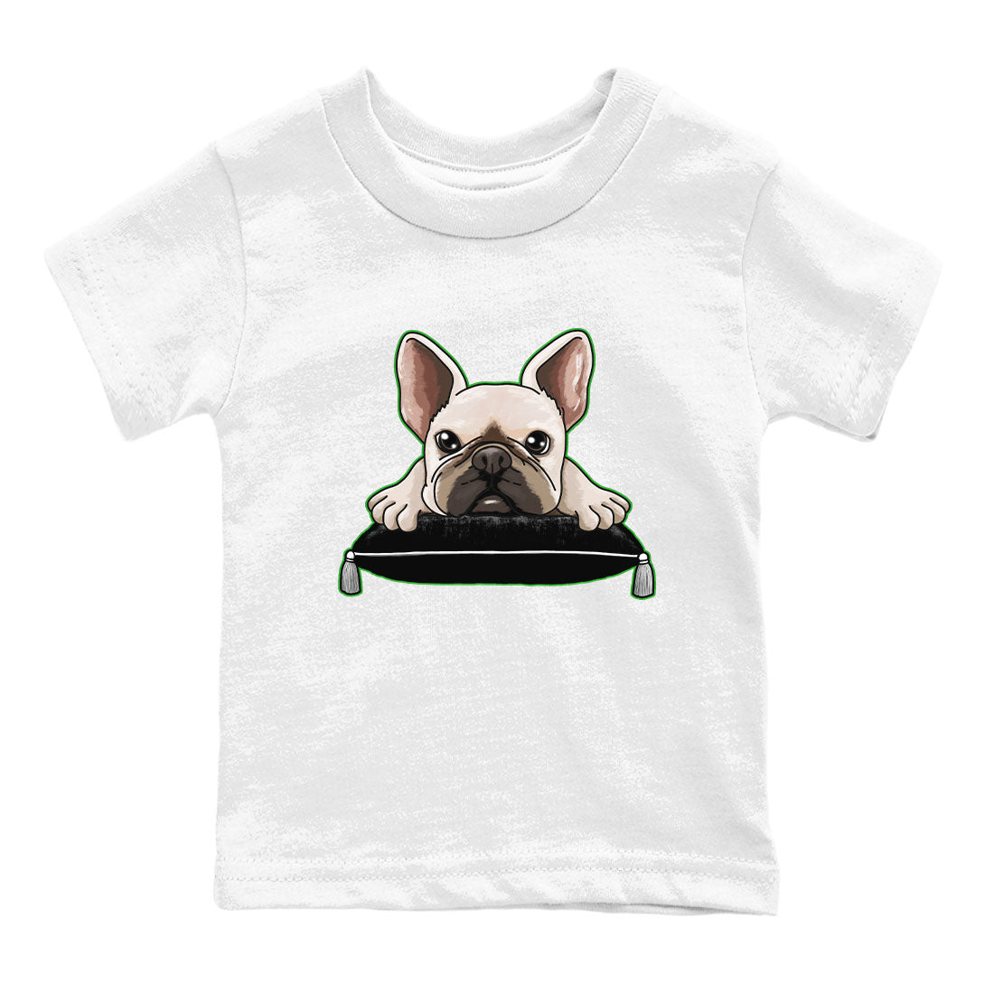 5s Lucky Green shirt to match jordans French Bulldog sneaker tees Air Jordan 5 Lucky Green Drip Gear Zone baby toddler White 2 cotton Shirt
