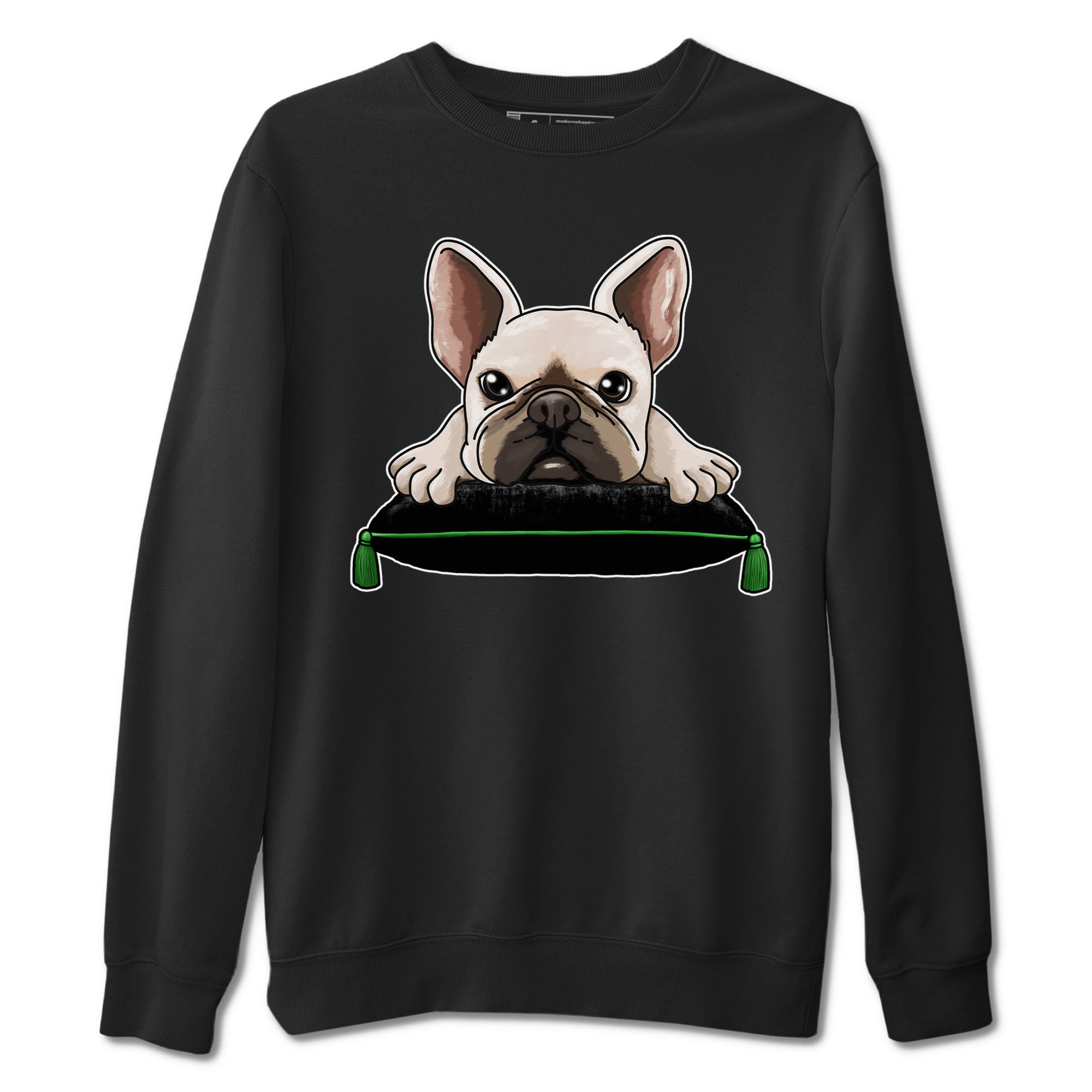 5s Lucky Green shirt to match jordans French Bulldog sneaker tees Air Jordan 5 Lucky Green Drip Gear Zone unisex cotton Black 2 crew neck shirt