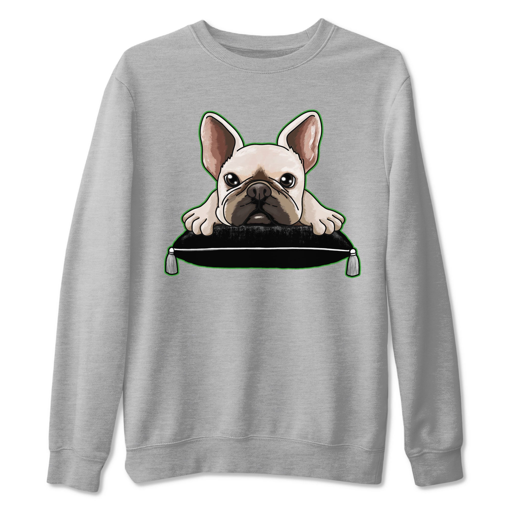 5s Lucky Green shirt to match jordans French Bulldog sneaker tees Air Jordan 5 Lucky Green Drip Gear Zone unisex cotton Heather Grey 2 crew neck shirt