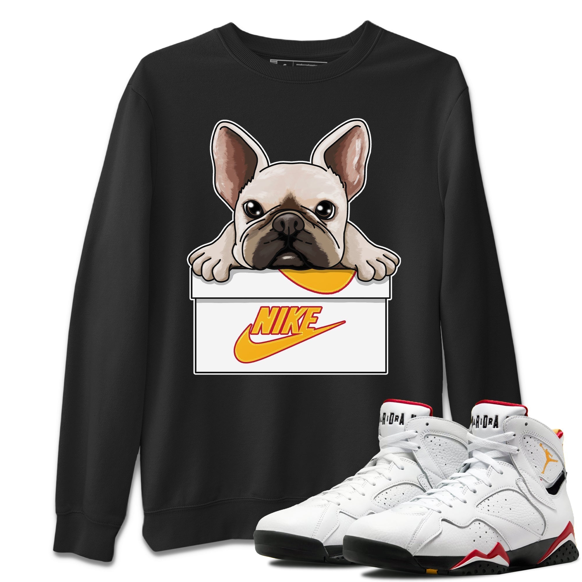 Jordan 7 Cardinal Shirt To Match Jordans French Bulldog Sneaker Tees Jordan 7 Cardinal Drip Gear Zone Sneaker Matching Clothing Unisex Shirts
