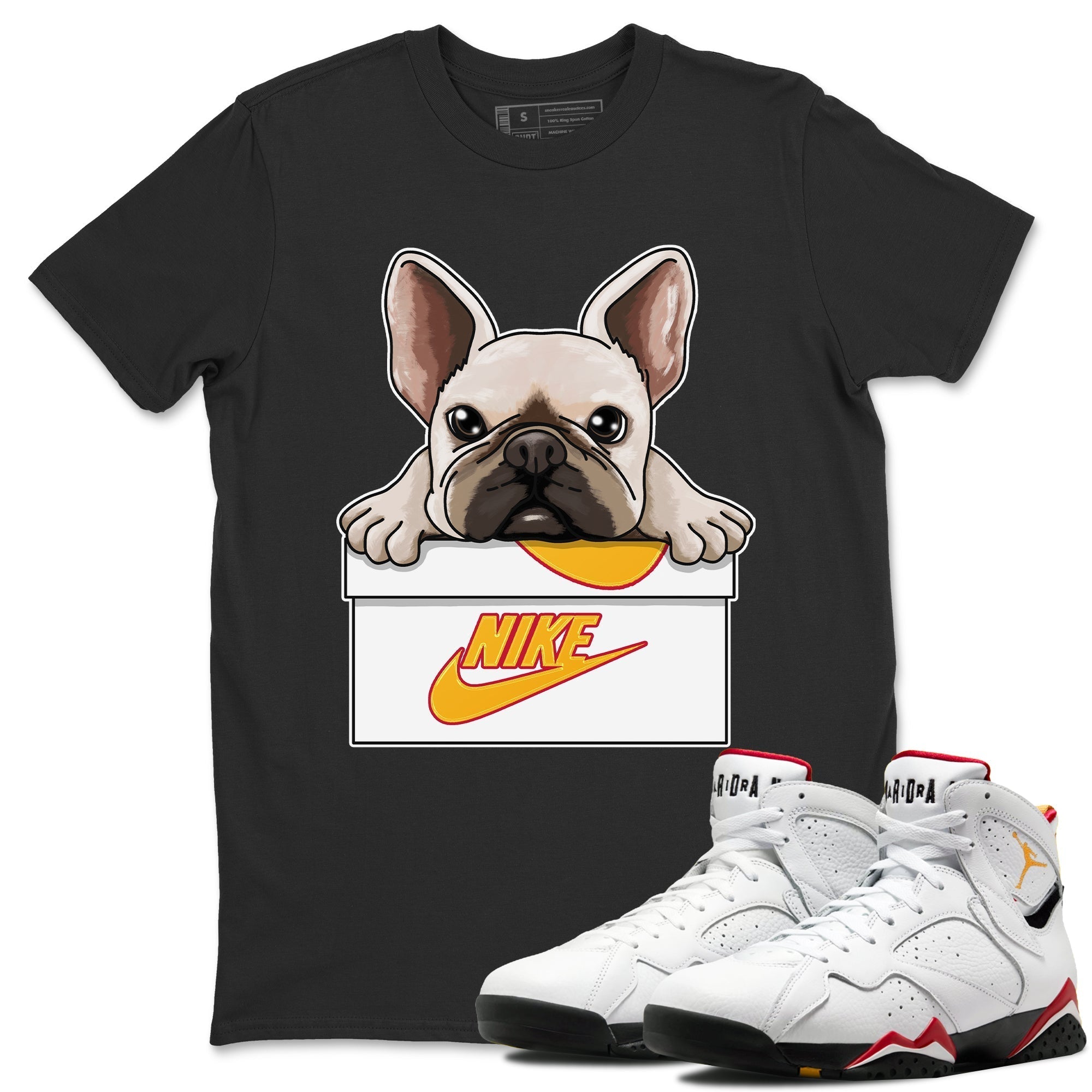 Jordan 7 Cardinal Shirt To Match Jordans French Bulldog Sneaker Tees Jordan 7 Cardinal Drip Gear Zone Sneaker Matching Clothing Unisex Shirts