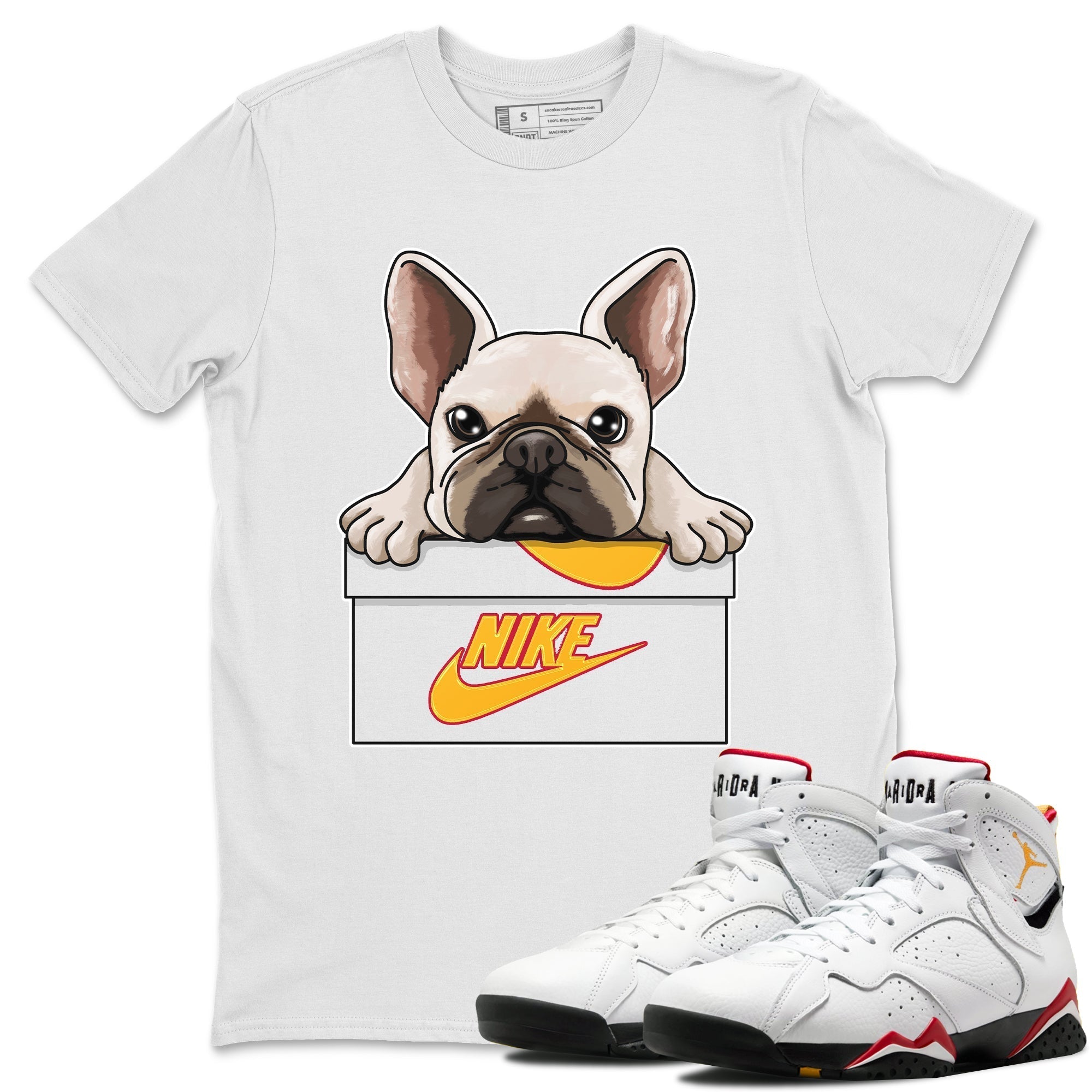 Jordan 7 Cardinal Shirt To Match Jordans French Bulldog Sneaker Tees Jordan 7 Cardinal Drip Gear Zone Sneaker Matching Clothing Unisex Shirts
