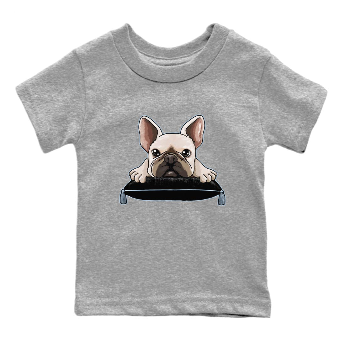 Air Jordan 7 Chambray shirt to match jordans French Bulldog Streetwear Sneaker Shirt AJ7 Chambray Drip Gear Zone Sneaker Matching Clothing Baby Toddler Heather Grey 2 T-Shirt