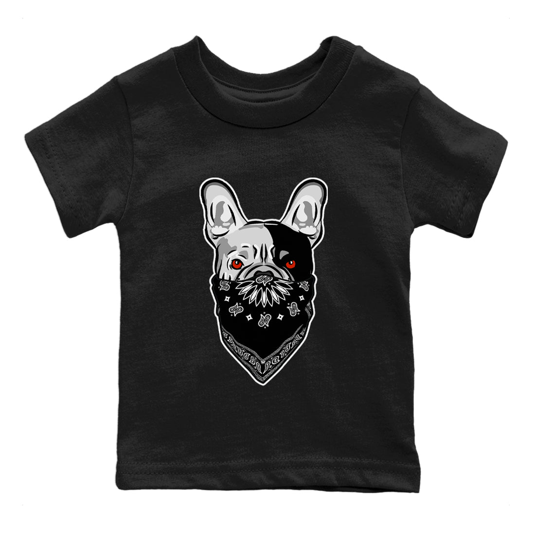 Air Jordan 13 Black Flint Sneaker Match Tees French Bulldog Bandana Streetwear Sneaker Shirt Air Jordan 13 Retro Black Flint Tee Kids Shirts Black 2