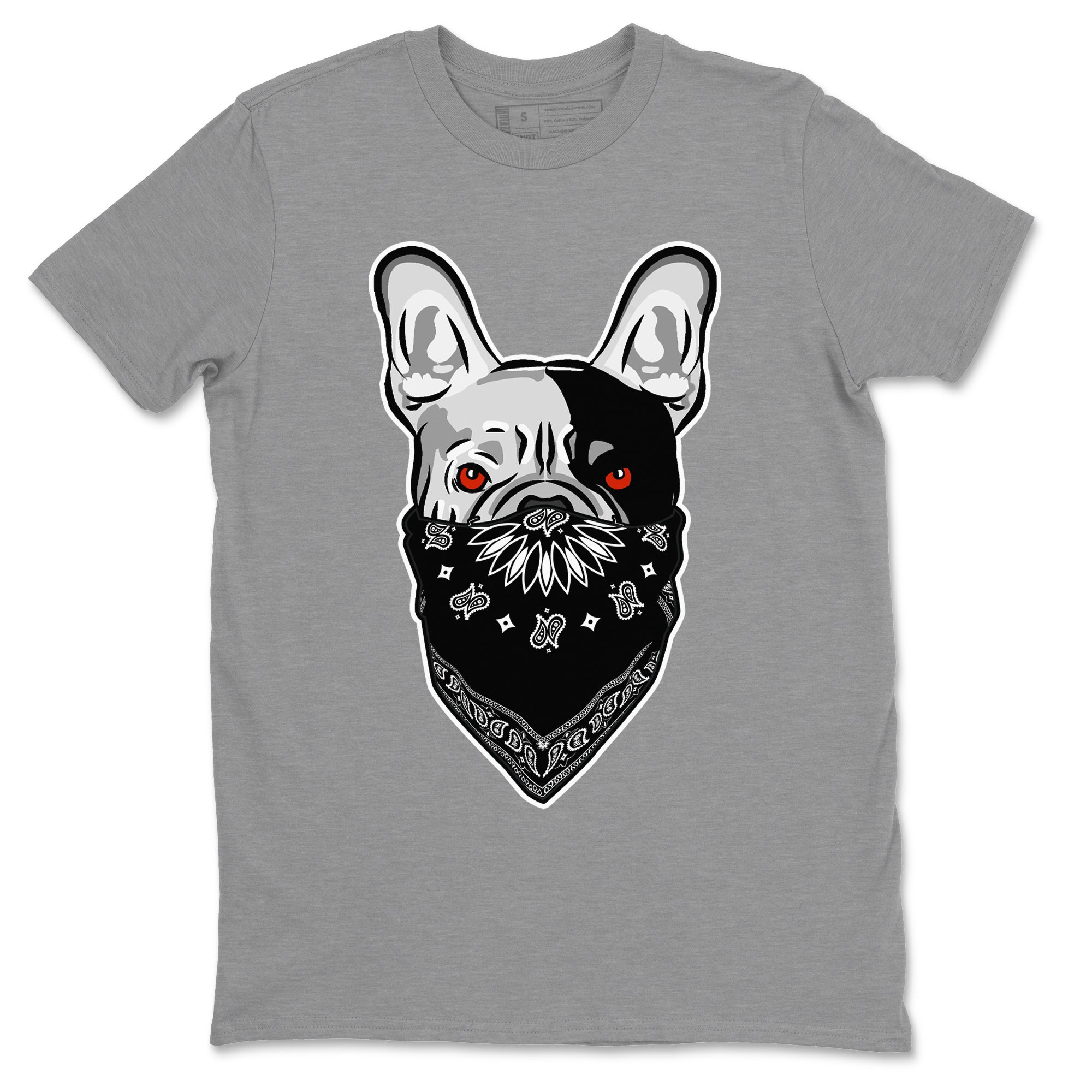 Air Jordan 13 Black Flint Sneaker Match Tees French Bulldog Bandana Streetwear Sneaker Shirt Air Jordan 13 Retro Black Flint Tee Unisex Shirts Heather Grey 2