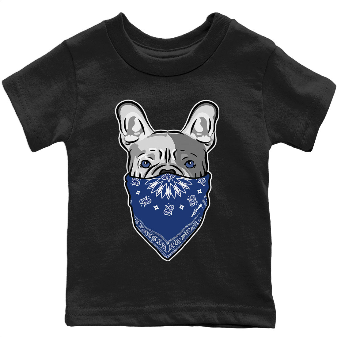 Jordan 13 French Blue Sneaker Matching T-Shirt French Bulldog Bandana Sneaker Tees Jordan 13 French Blue Sneaker Release Tees Kids Shirts