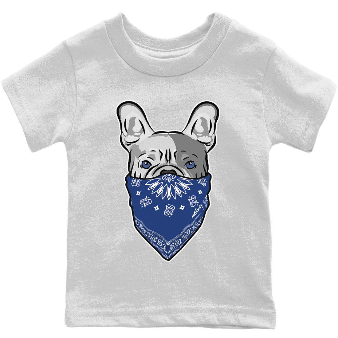 Jordan 13 French Blue Sneaker Matching T-Shirt French Bulldog Bandana Sneaker Tees Jordan 13 French Blue Sneaker Release Tees Kids Shirts