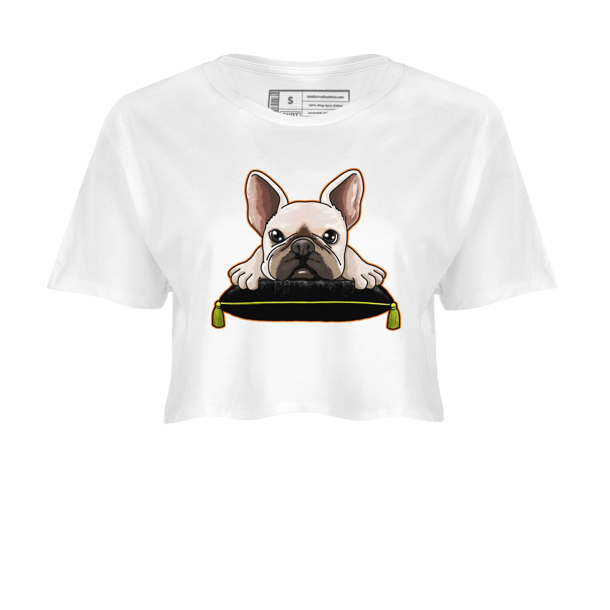 Dunk Halloween shirt to match jordans French Bulldog sneaker tees Dunk Mid Halloween Drip Gear Zone Sneaker Matching Clothing Brand White 2 Crop T-Shirt