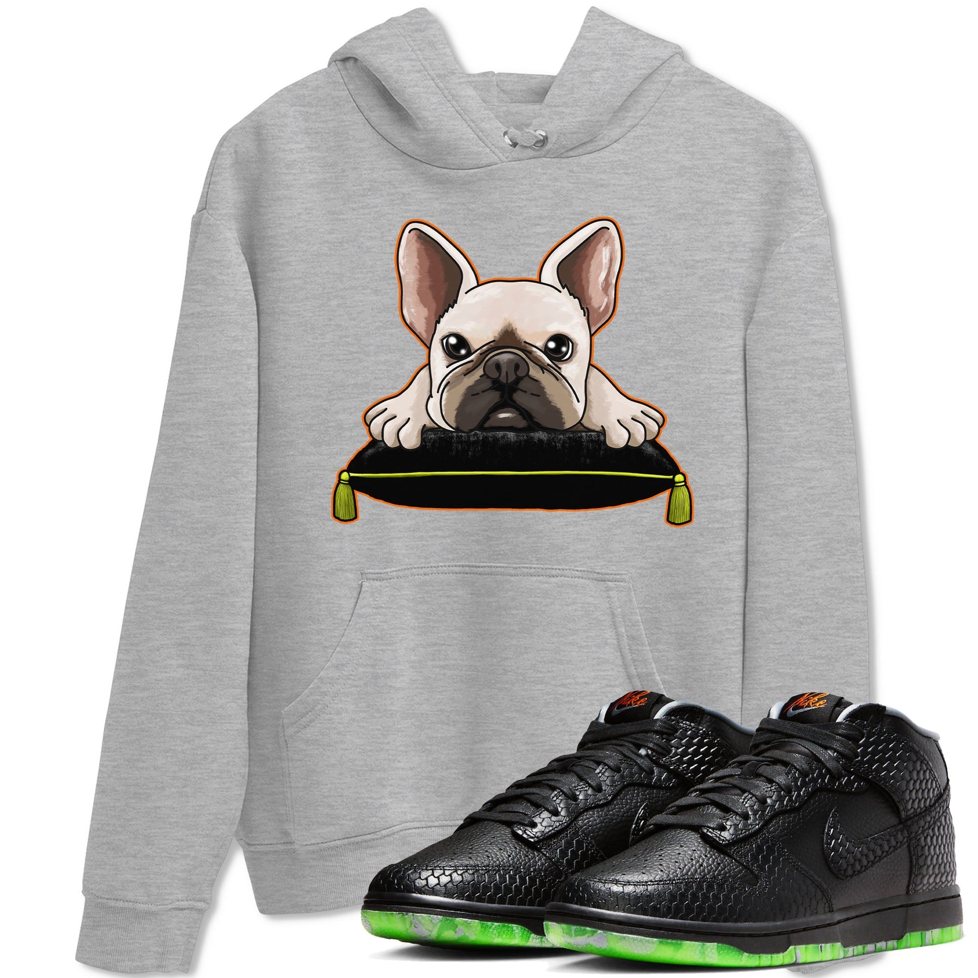 Dunk Halloween shirt to match jordans French Bulldog sneaker tees Dunk Mid Halloween Drip Gear Zone Sneaker Matching Clothing Brand Unisex Sneaker Tee Heather Grey 1 T-Shirt