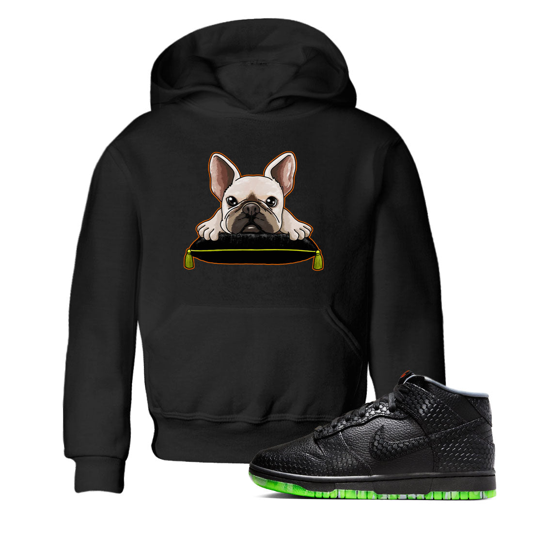 Dunk Halloween shirt to match jordans French Bulldog sneaker tees Dunk Mid Halloween Drip Gear Zone Sneaker Matching Clothing Brand Baby Toddler Black 1 T-Shirt
