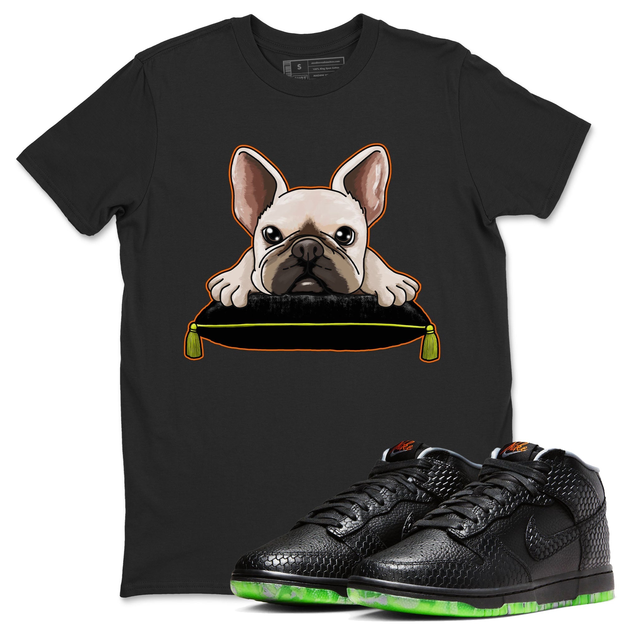 Dunk Halloween shirt to match jordans French Bulldog sneaker tees Dunk Mid Halloween Drip Gear Zone Sneaker Matching Clothing Brand Unisex Sneaker Tee Black 1 T-Shirt