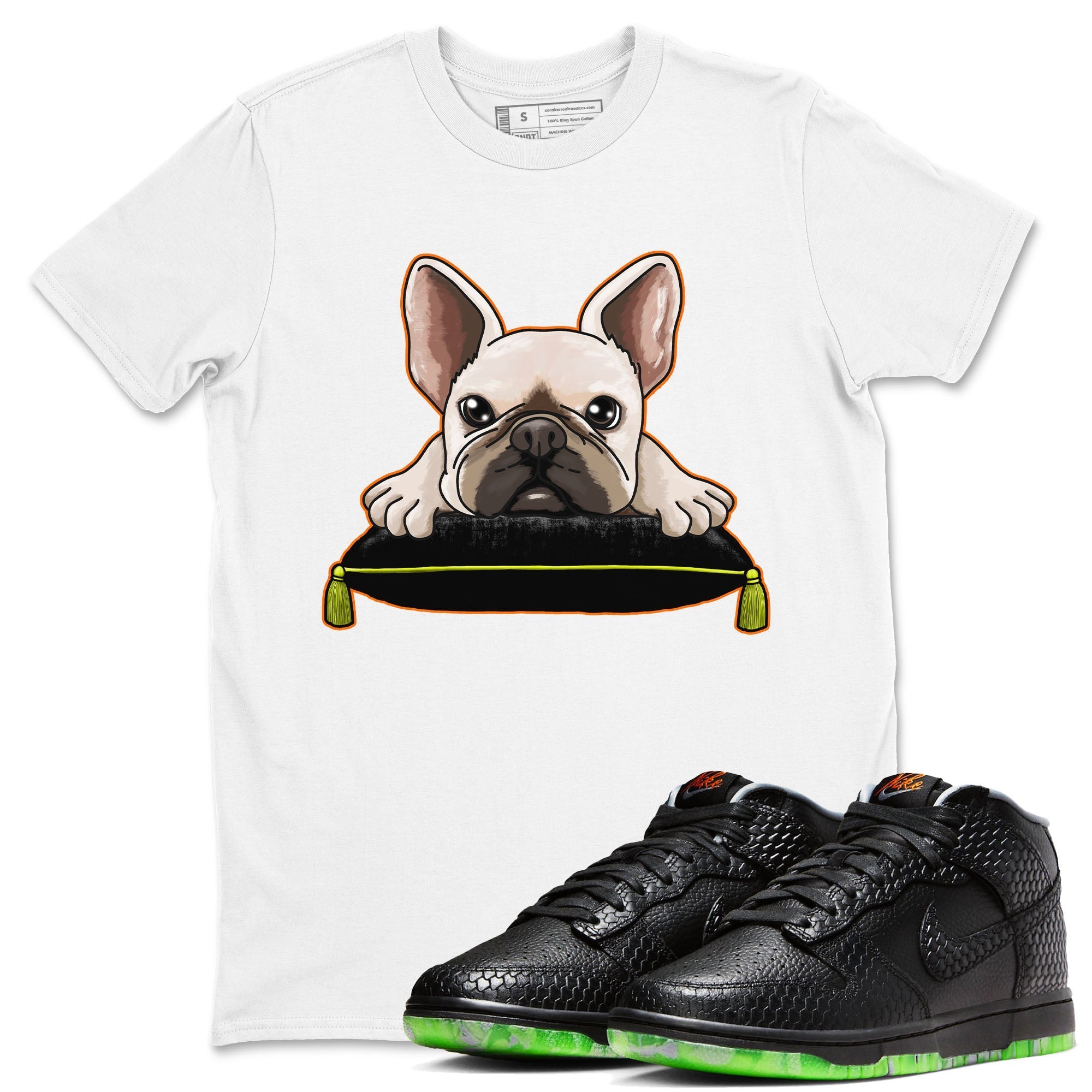 Dunk Halloween shirt to match jordans French Bulldog sneaker tees Dunk Mid Halloween Drip Gear Zone Sneaker Matching Clothing Brand Unisex Sneaker Tee White 1 T-Shirt