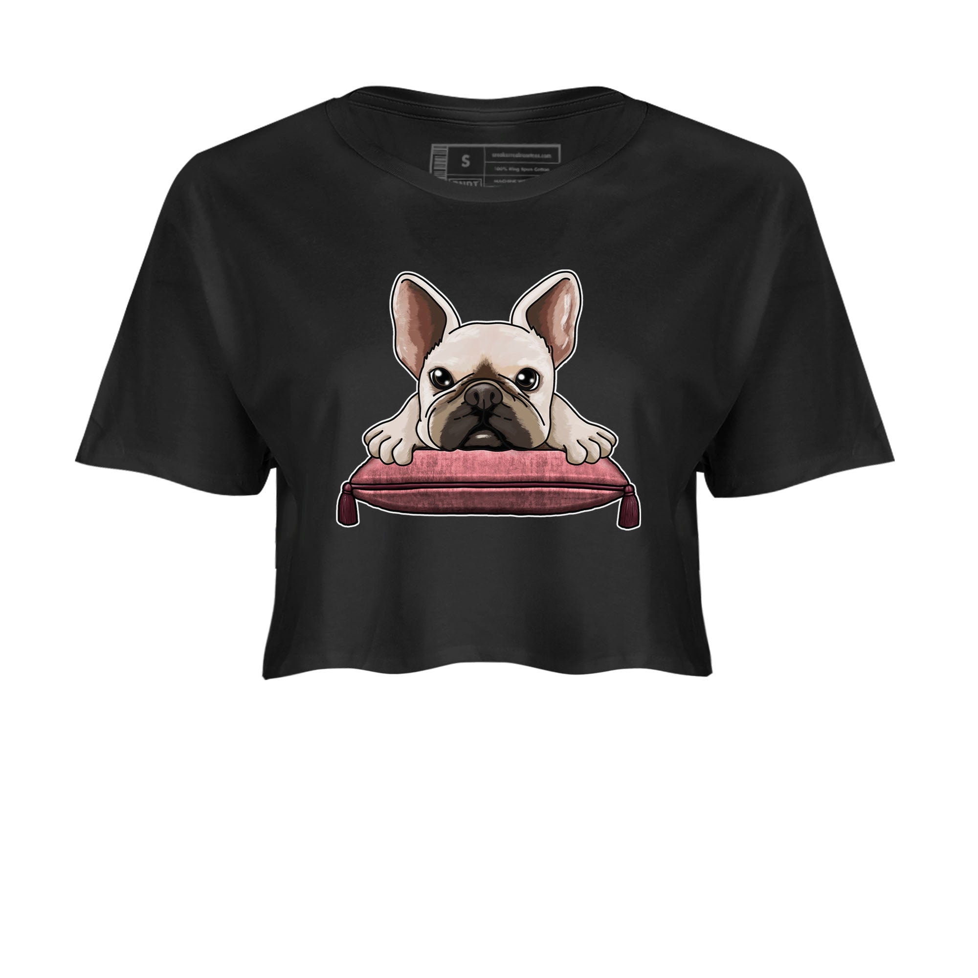 Dunk Valentine's Day shirt to match jordans French Bulldog sneaker tees Dunks Valentine's Day Drip Gear Zone Black 2 crop length shirt