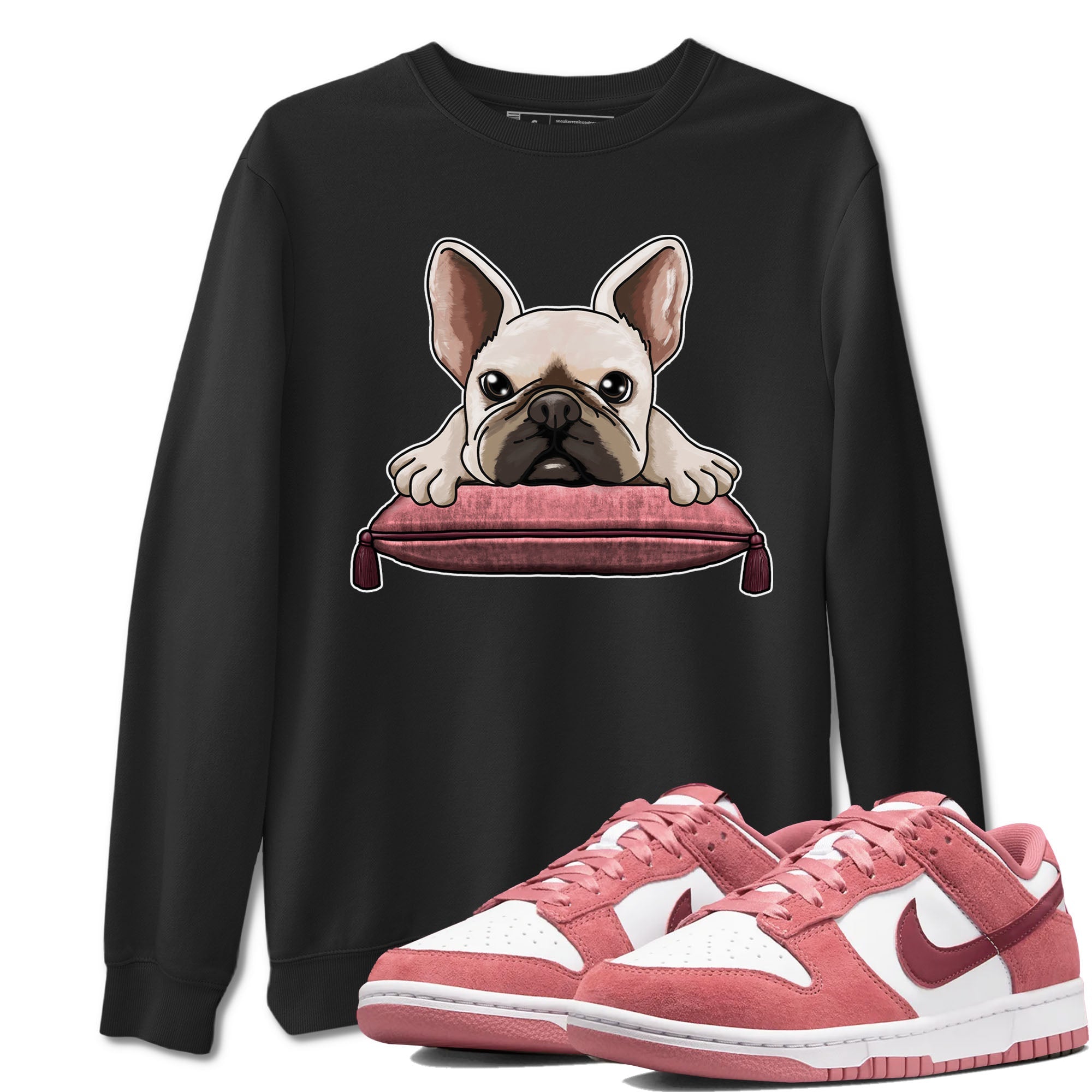 Dunk Valentine's Day shirt to match jordans French Bulldog sneaker tees Dunks Valentine's Day Drip Gear Zone unisex cotton Black 1 crew neck shirt