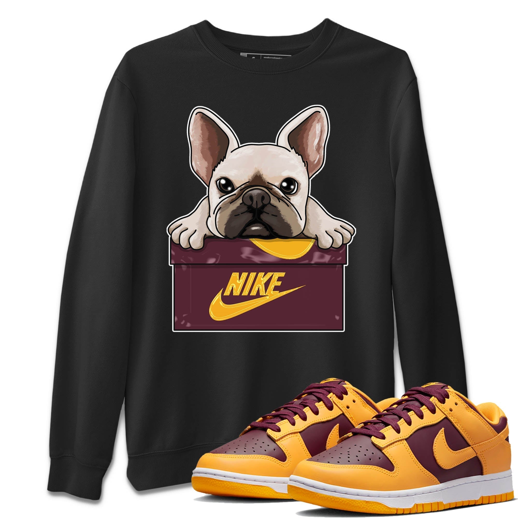 Nike Dunk Low Arizona State Shirt To Match Jordans French Bulldog Sneaker Tees Nike Dunk Low Arizona State Drip Gear Zone Sneaker Matching Clothing Unisex Shirts