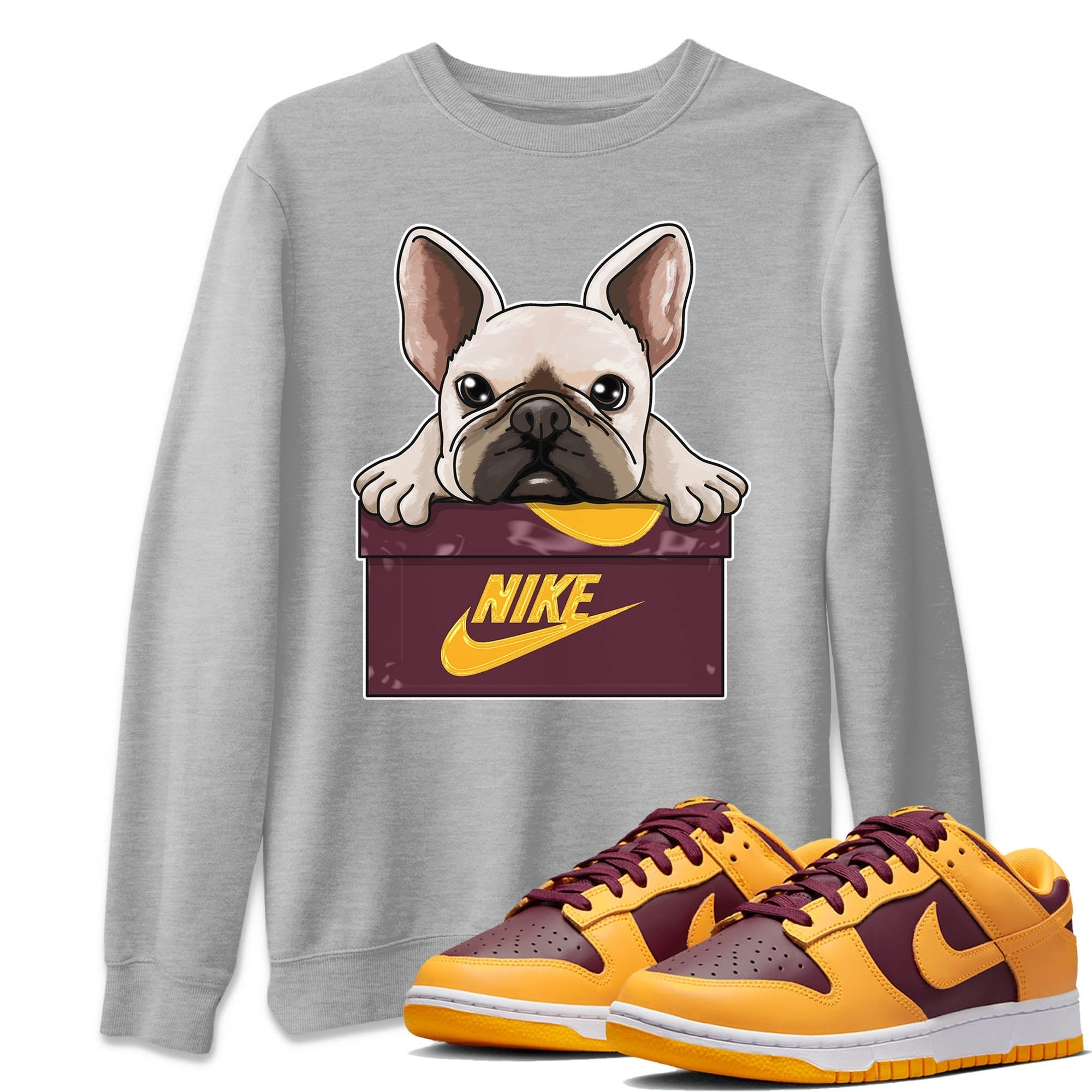 Nike Dunk Low Arizona State Shirt To Match Jordans French Bulldog Sneaker Tees Nike Dunk Low Arizona State Drip Gear Zone Sneaker Matching Clothing Unisex Shirts