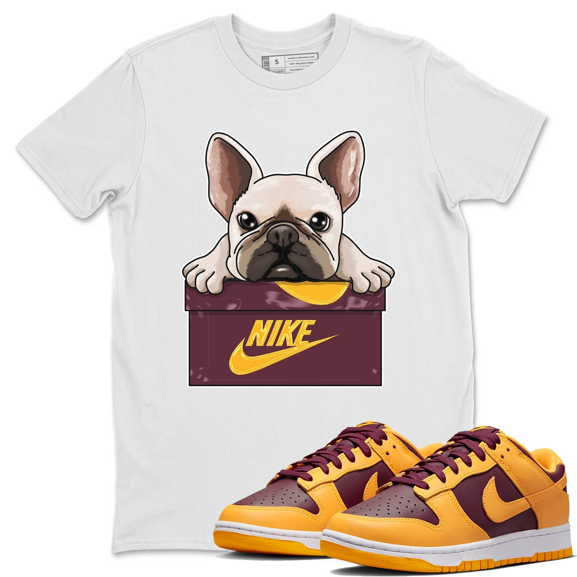 Nike Dunk Low Arizona State Shirt To Match Jordans French Bulldog Sneaker Tees Nike Dunk Low Arizona State Drip Gear Zone Sneaker Matching Clothing Unisex Shirts