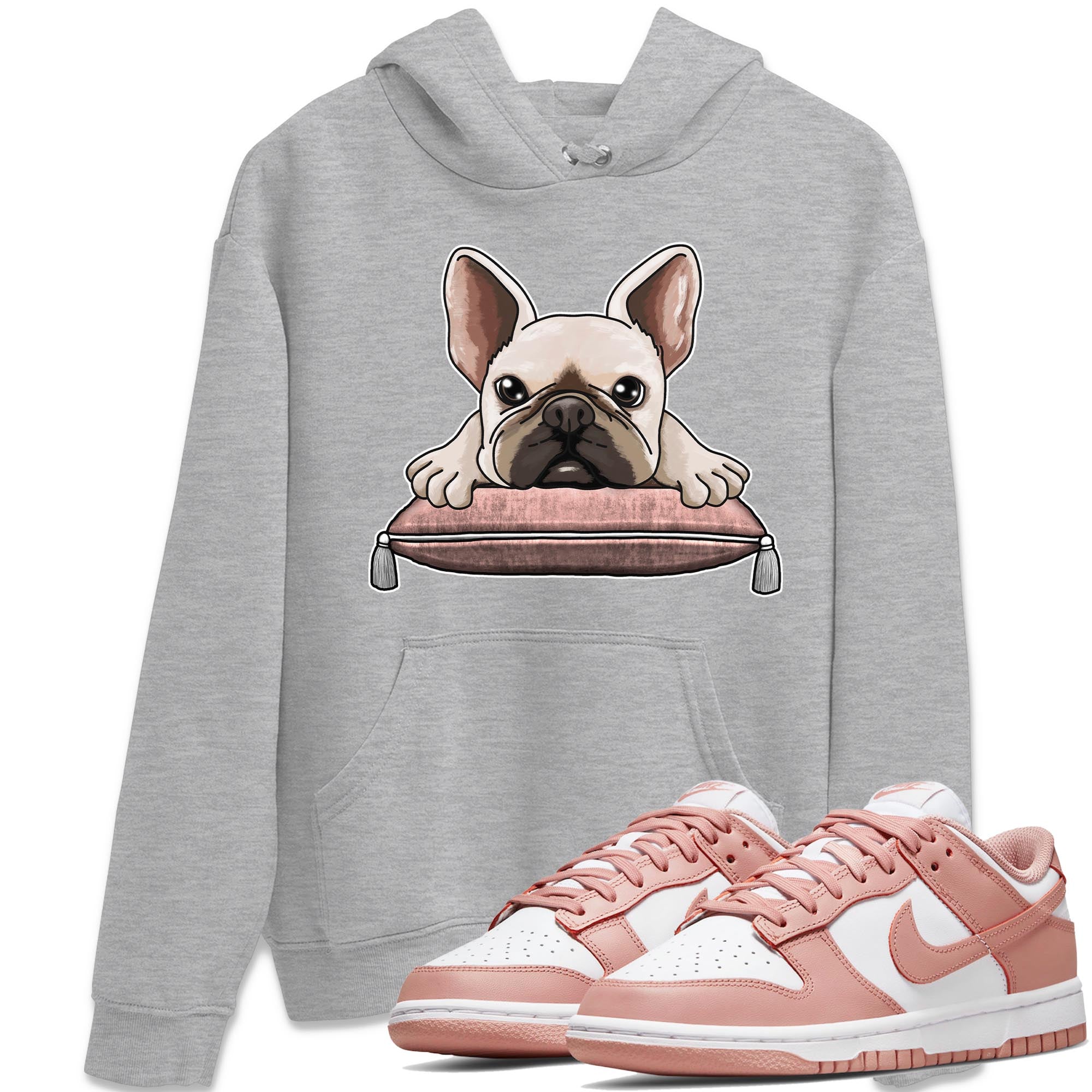 Nike Dunks Low Rose Whisper shirt to match jordans French Bulldog Streetwear Sneaker Shirt Nike Dunk Rose Whisper Drip Gear Zone Sneaker Matching Clothing Unisex Heather Grey 1 T-Shirt