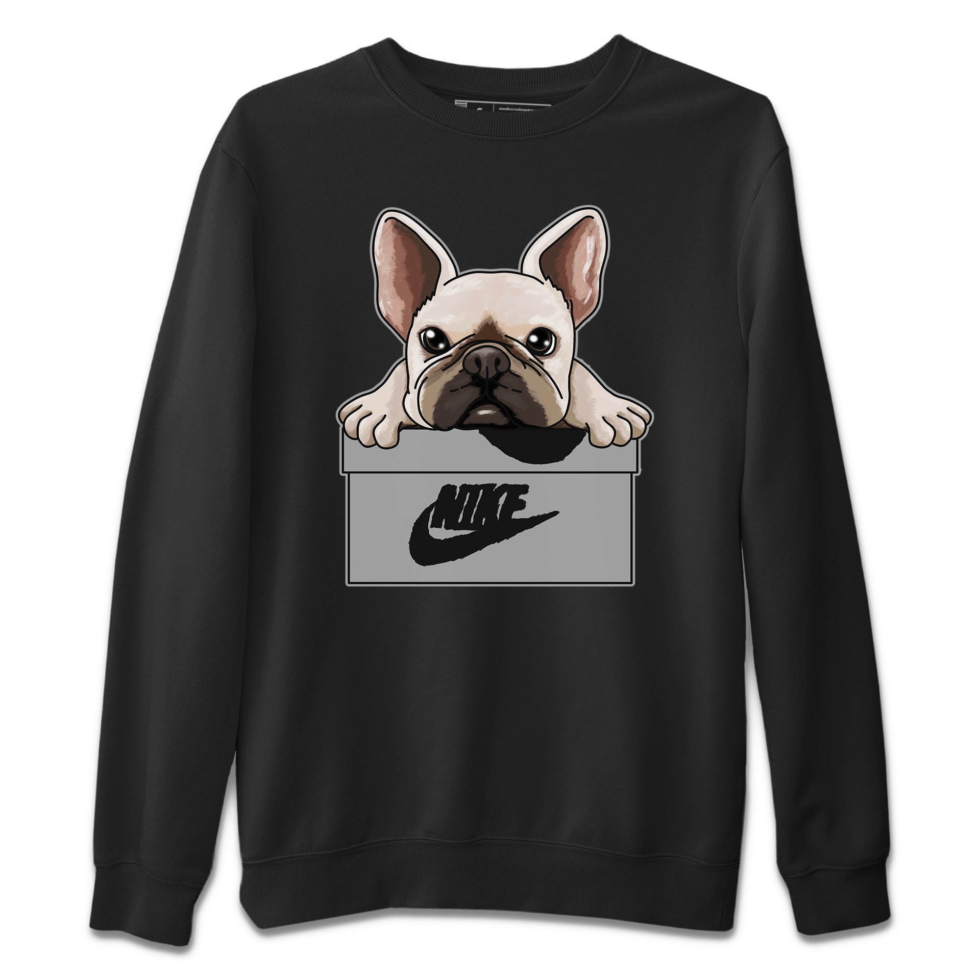 Jordan 1 Light Smoke Grey Sneaker Matching T-Shirt French Bulldog Sneaker Tees Jordan 1 Light Smoke Grey Sneaker Release Tees Crew Neck Tees