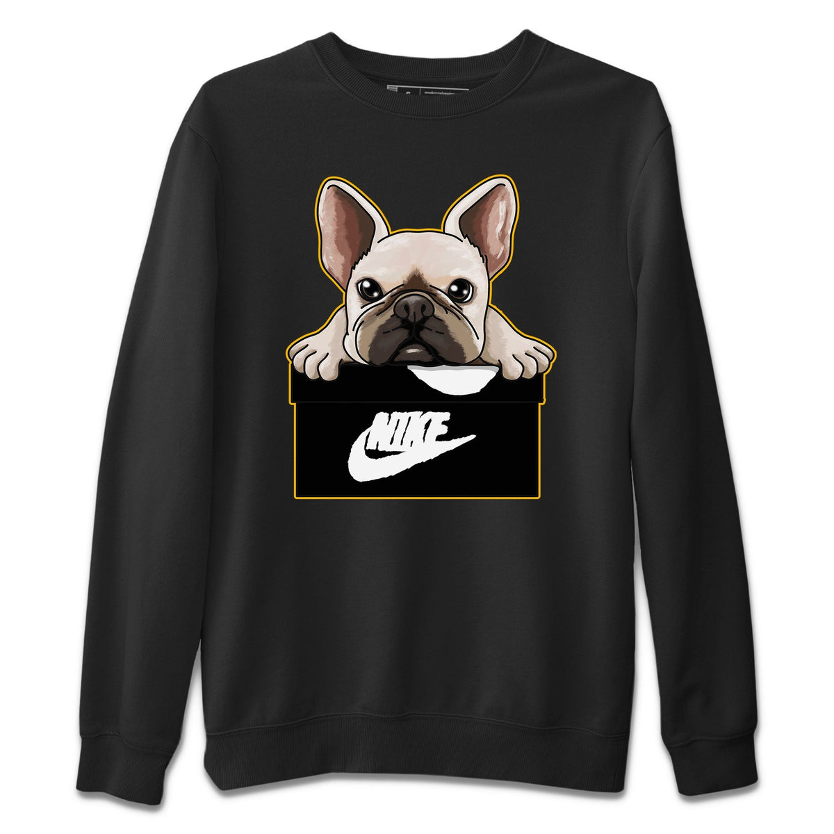 Jordan 1 Taxi Sneaker Matching T-Shirt French Bulldog Sneaker Tees Jordan 1 Taxi Sneaker Release Tees Crew Neck Tees