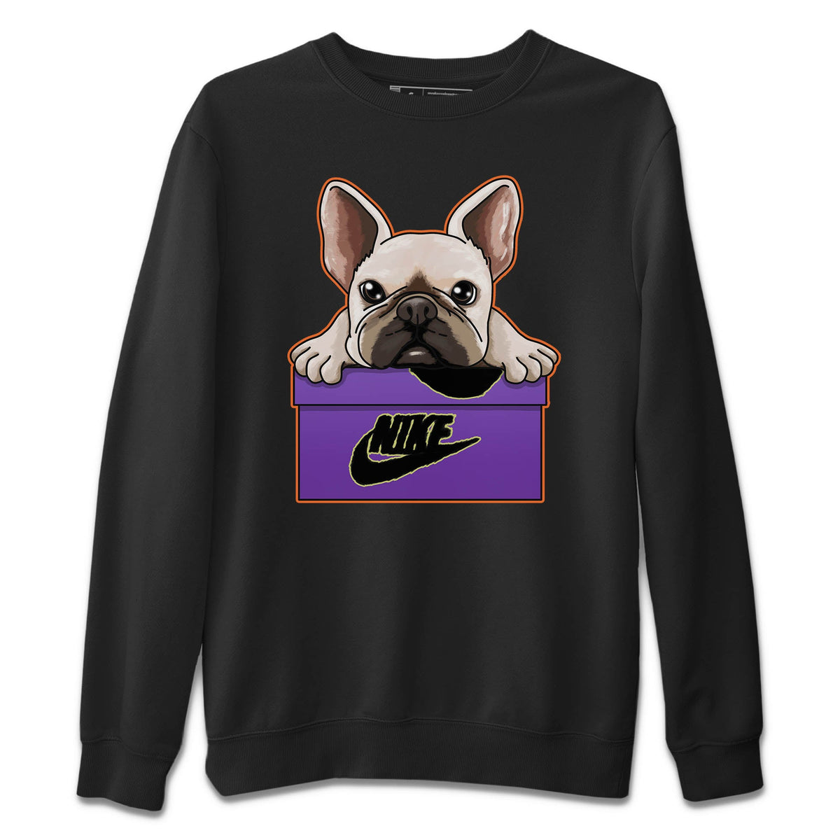 Jordan 4 Canyon Purple Sneaker Matching T-Shirt French Bulldog Sneaker Tees Jordan 4 Canyon Purple Sneaker Release Tees Crew Neck Tees