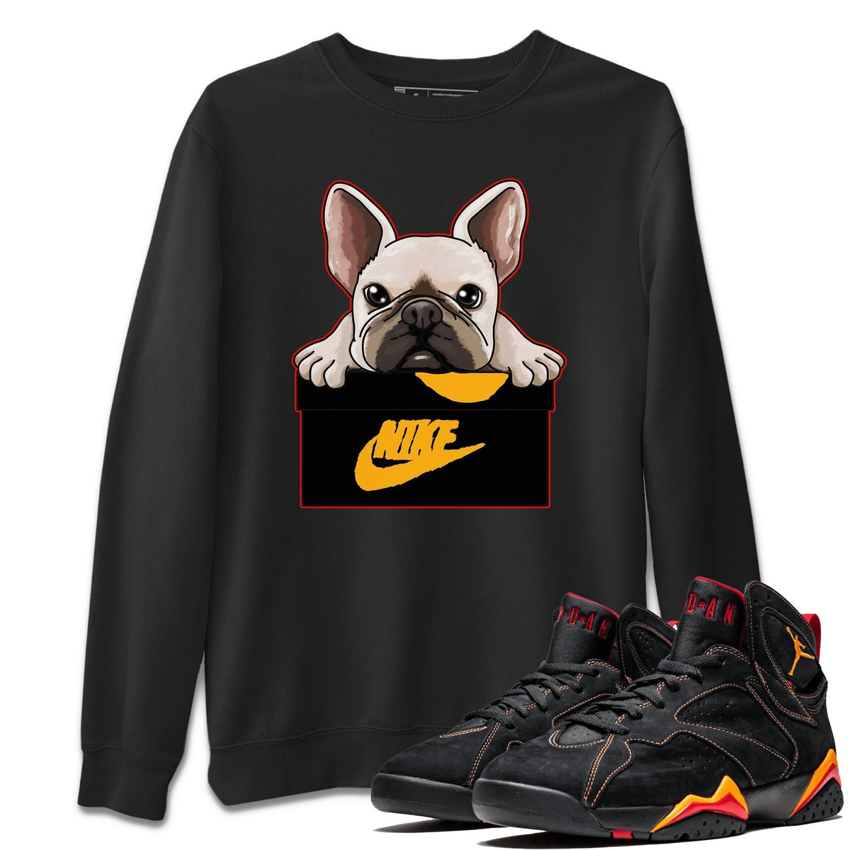 Jordan 7 Citrus Shirt To Match Jordans French Bulldog Sneaker Tees Jordan 7 Citrus Drip Gear Zone Sneaker Matching Clothing Unisex Shirts