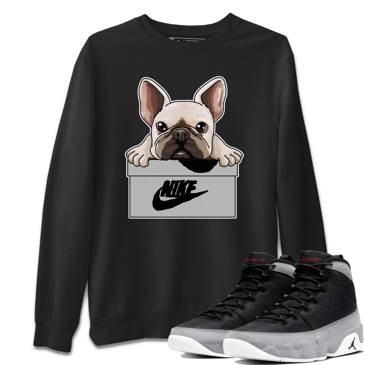 Jordan 9 Particle Grey Shirt To Match Jordans French Bulldog Sneaker Tees Jordan 9 Particle Grey Drip Gear Zone Sneaker Matching Clothing Unisex Shirts