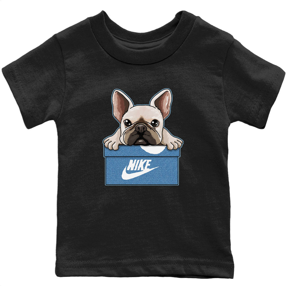 Jordan 1 Denim Sneaker Matching T-Shirt French Bulldog Sneaker Tees Jordan 1 Denim Sneaker Release Tees Kids Shirts