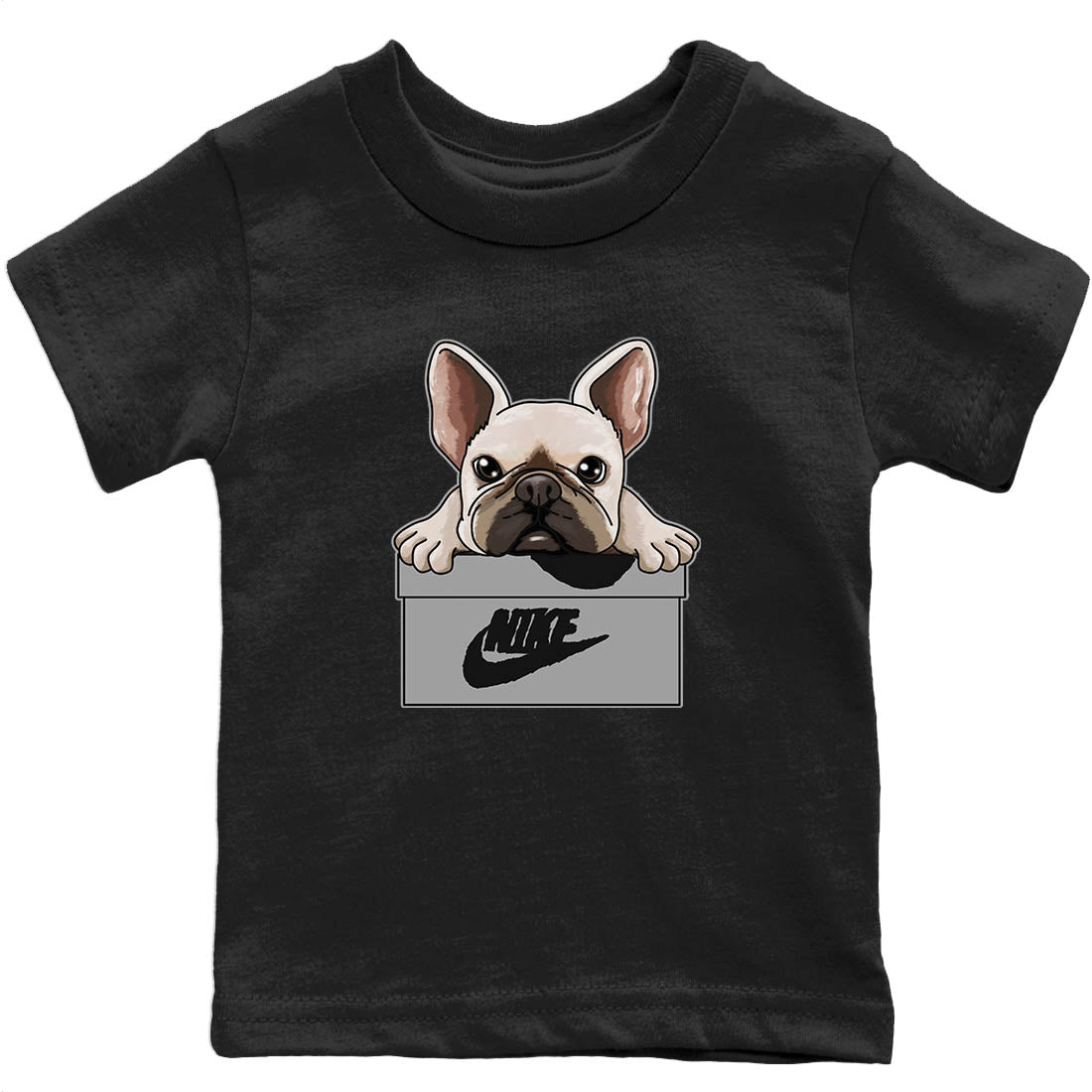 Jordan 1 Light Smoke Grey Sneaker Matching T-Shirt French Bulldog Sneaker Tees Jordan 1 Light Smoke Grey Sneaker Release Tees Kids Shirts