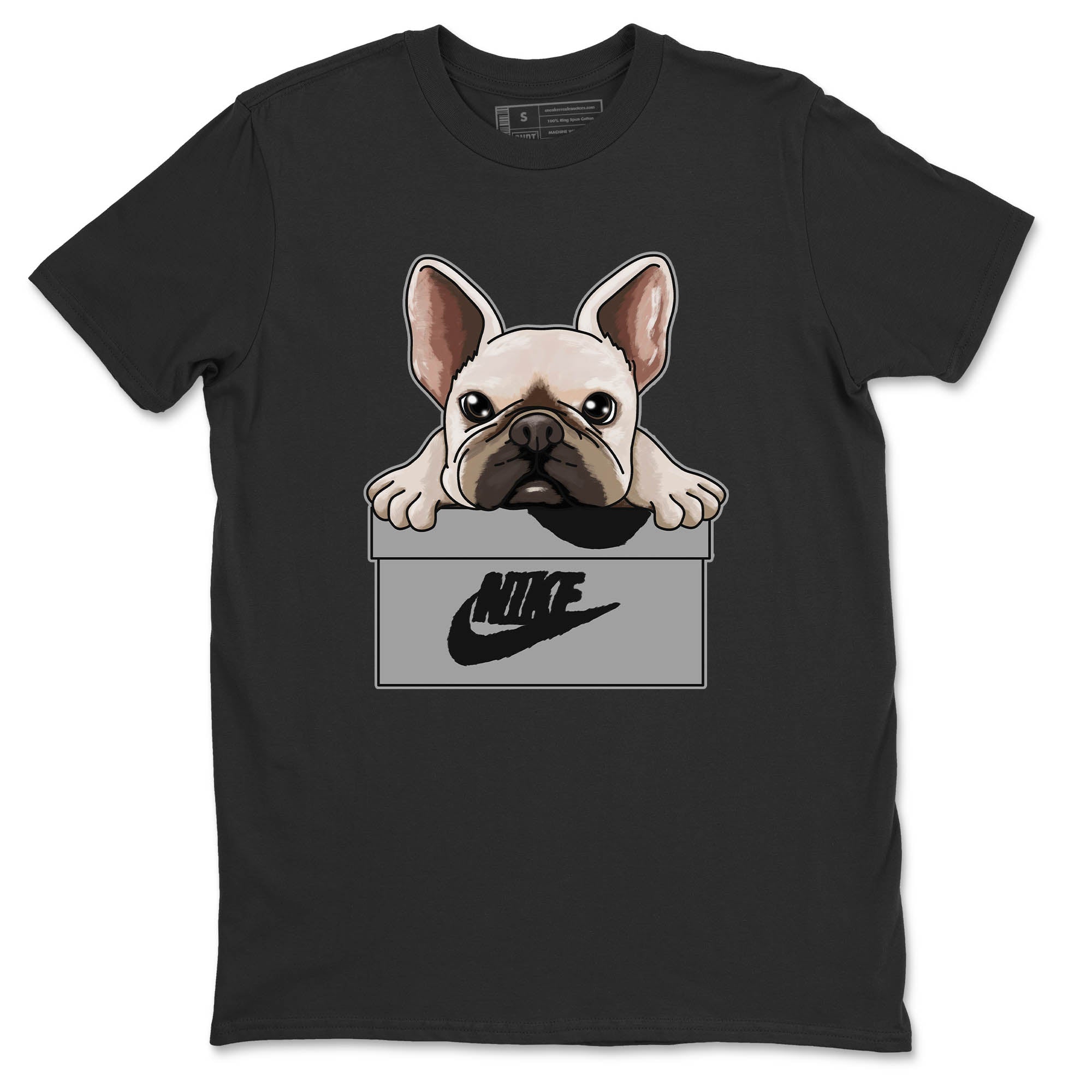 Jordan 1 Light Smoke Grey Sneaker Matching T-Shirt French Bulldog Sneaker Tees Jordan 1 Light Smoke Grey Sneaker Release Tees Crew Neck Tees