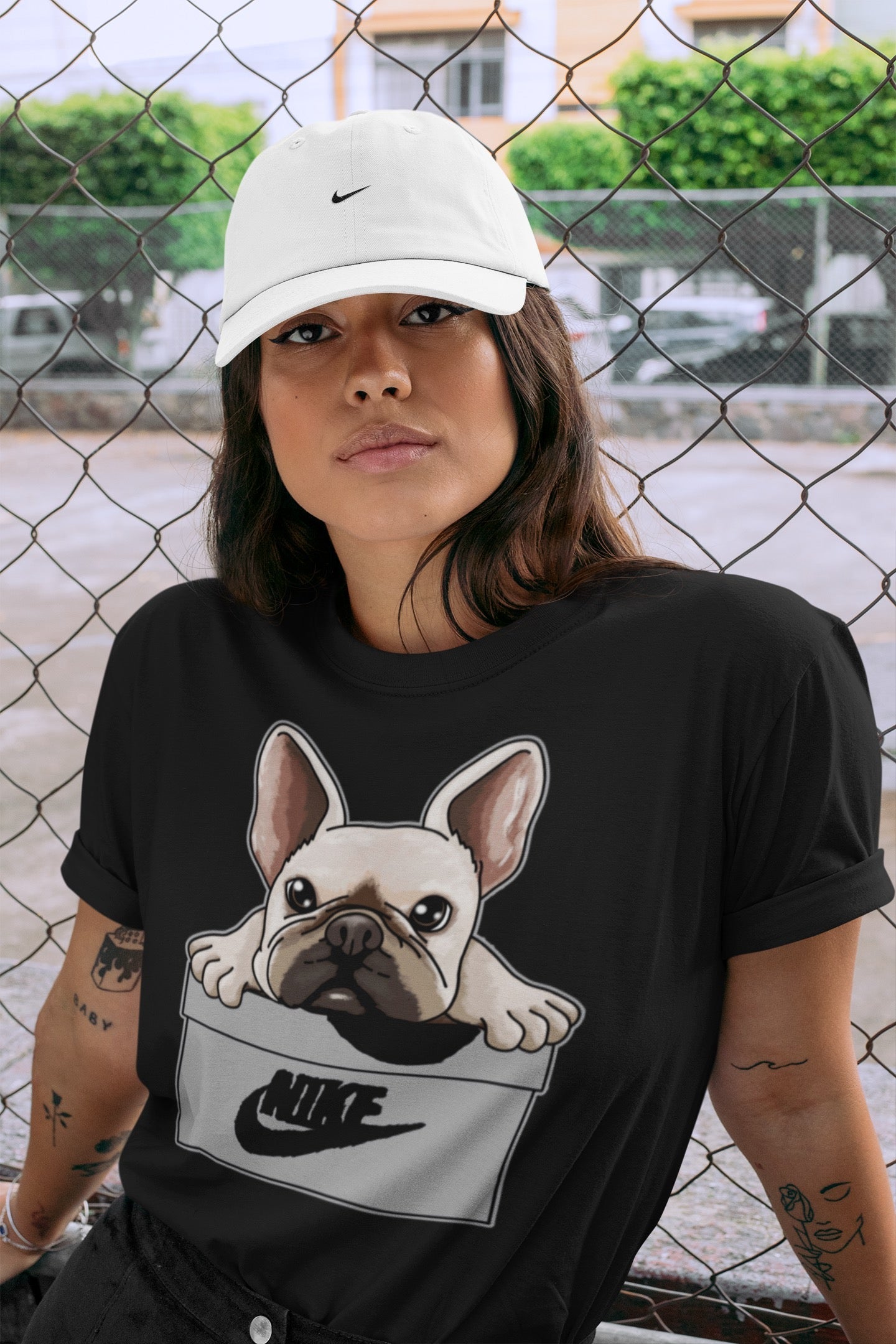 Jordan 1 Light Smoke Grey Sneaker Matching T-Shirt French Bulldog Sneaker Tees Jordan 1 Light Smoke Grey Sneaker Release Tees Crew Neck Tees