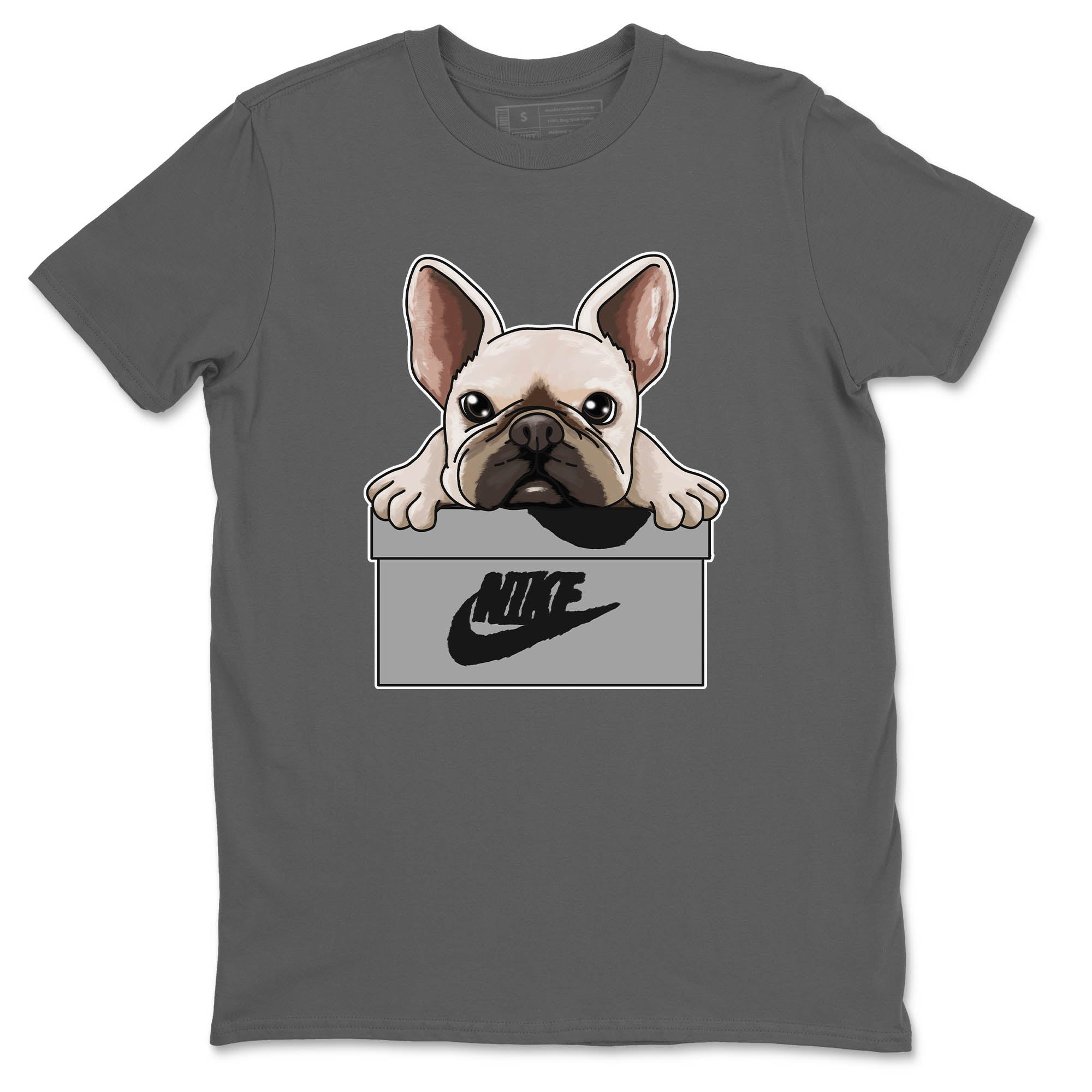 Jordan 1 Light Smoke Grey Sneaker Matching T-Shirt French Bulldog Sneaker Tees Jordan 1 Light Smoke Grey Sneaker Release Tees Crew Neck Tees