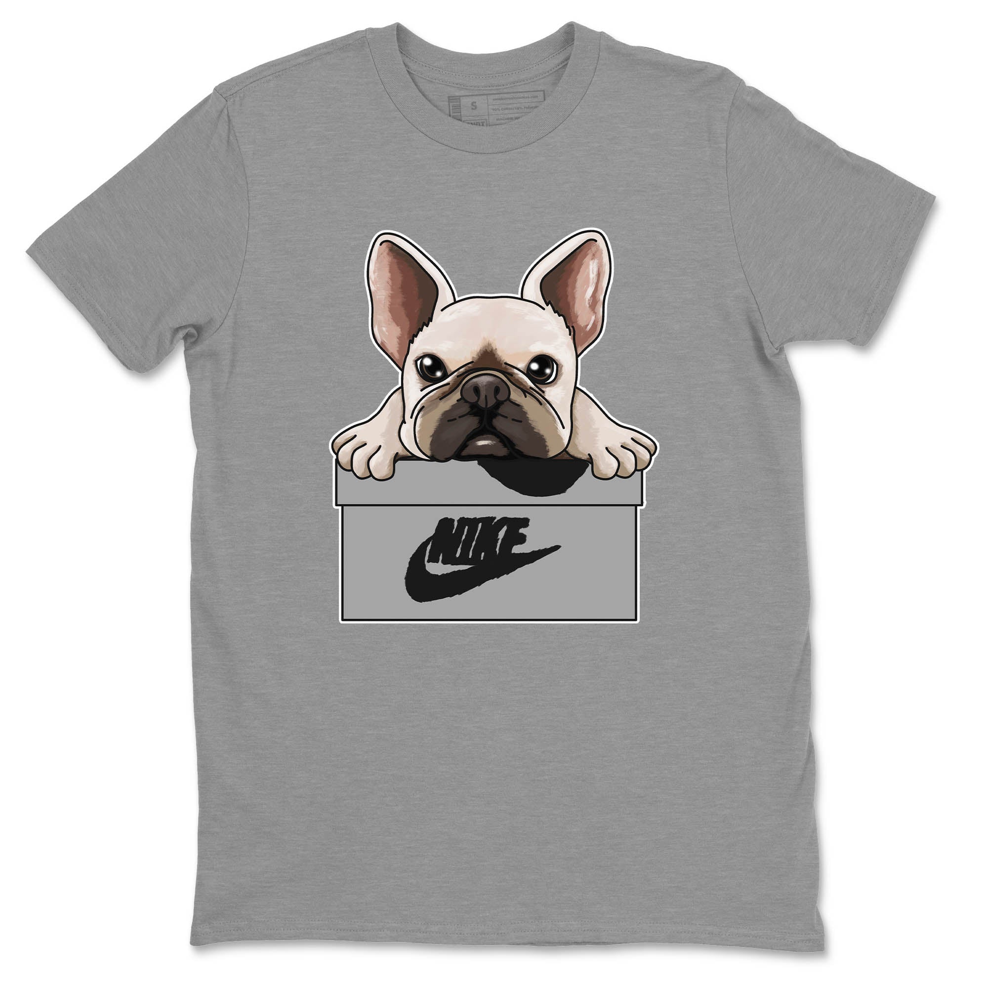 Jordan 1 Light Smoke Grey Sneaker Matching T-Shirt French Bulldog Sneaker Tees Jordan 1 Light Smoke Grey Sneaker Release Tees Crew Neck Tees