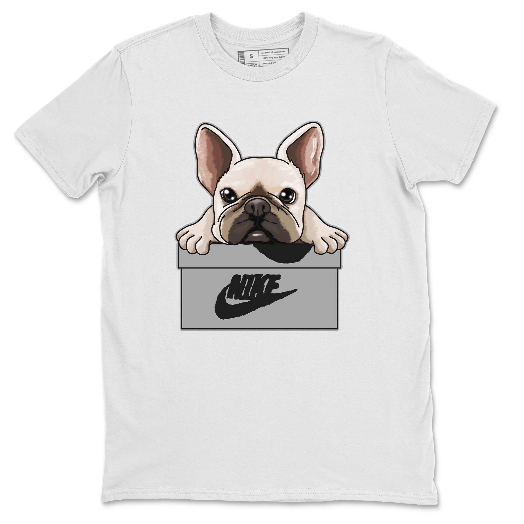 Jordan 1 Light Smoke Grey Sneaker Matching T-Shirt French Bulldog Sneaker Tees Jordan 1 Light Smoke Grey Sneaker Release Tees Crew Neck Tees