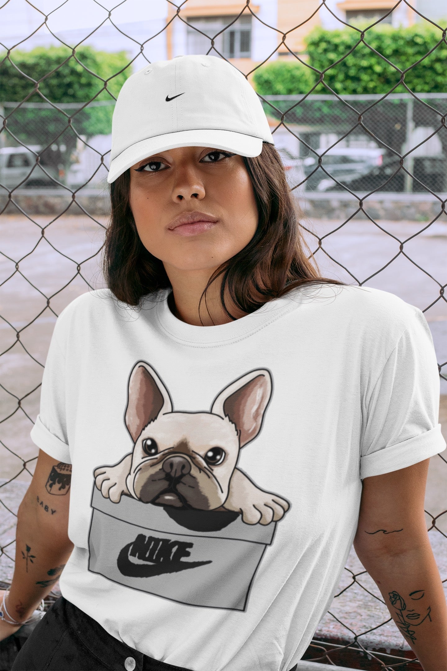 Jordan 1 Light Smoke Grey Sneaker Matching T-Shirt French Bulldog Sneaker Tees Jordan 1 Light Smoke Grey Sneaker Release Tees Crew Neck Tees