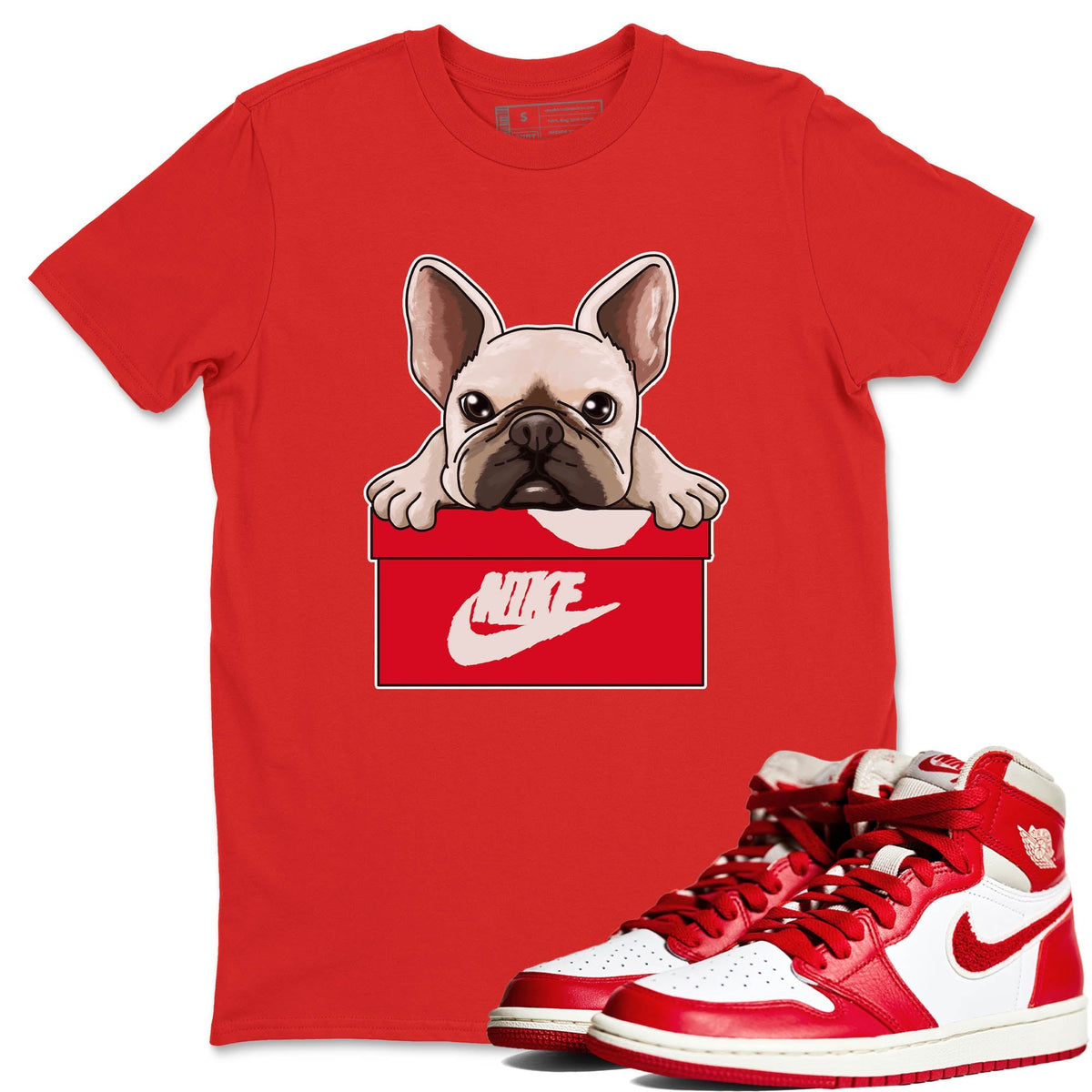 Jordan 1 Newstalgia Sneaker Matching T-Shirt French Bulldog Sneaker Tees Jordan 1 Newstalgia Sneaker Release Tees Crew Neck Tees