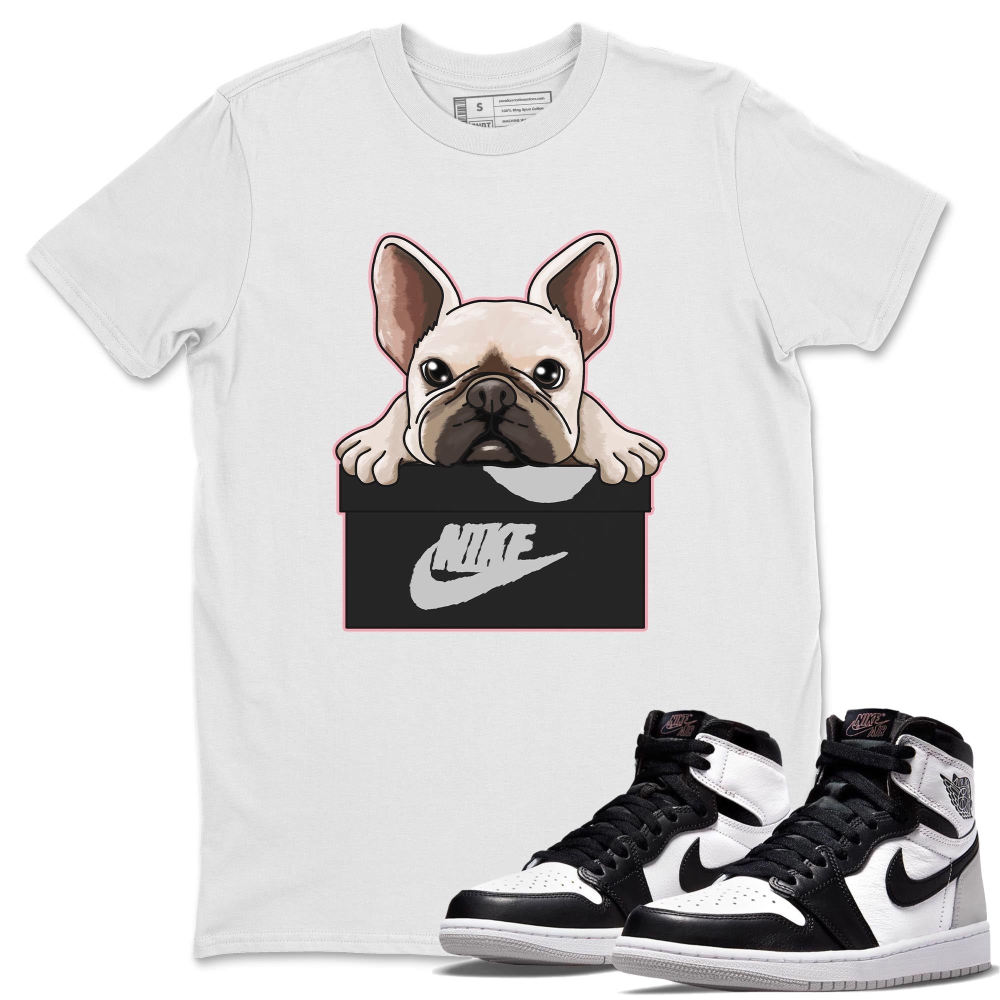 Jordan 1 Stage Haze Sneaker Matching T-Shirt French Bulldog Sneaker Tees Jordan 1 Stage Haze Sneaker Release Tees Crew Neck Tees